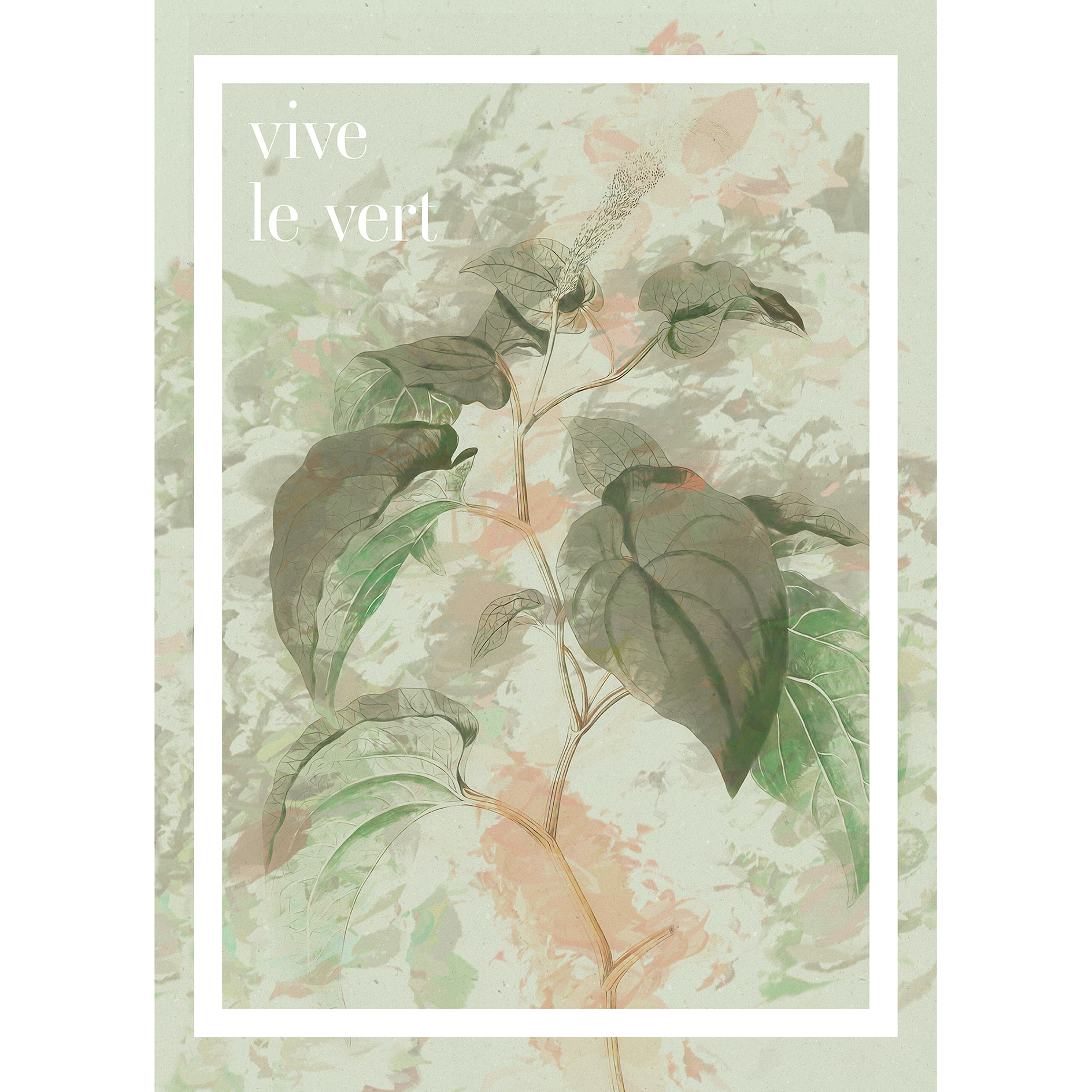 Wandbild VIVE LE VERT - 50x70 cm
