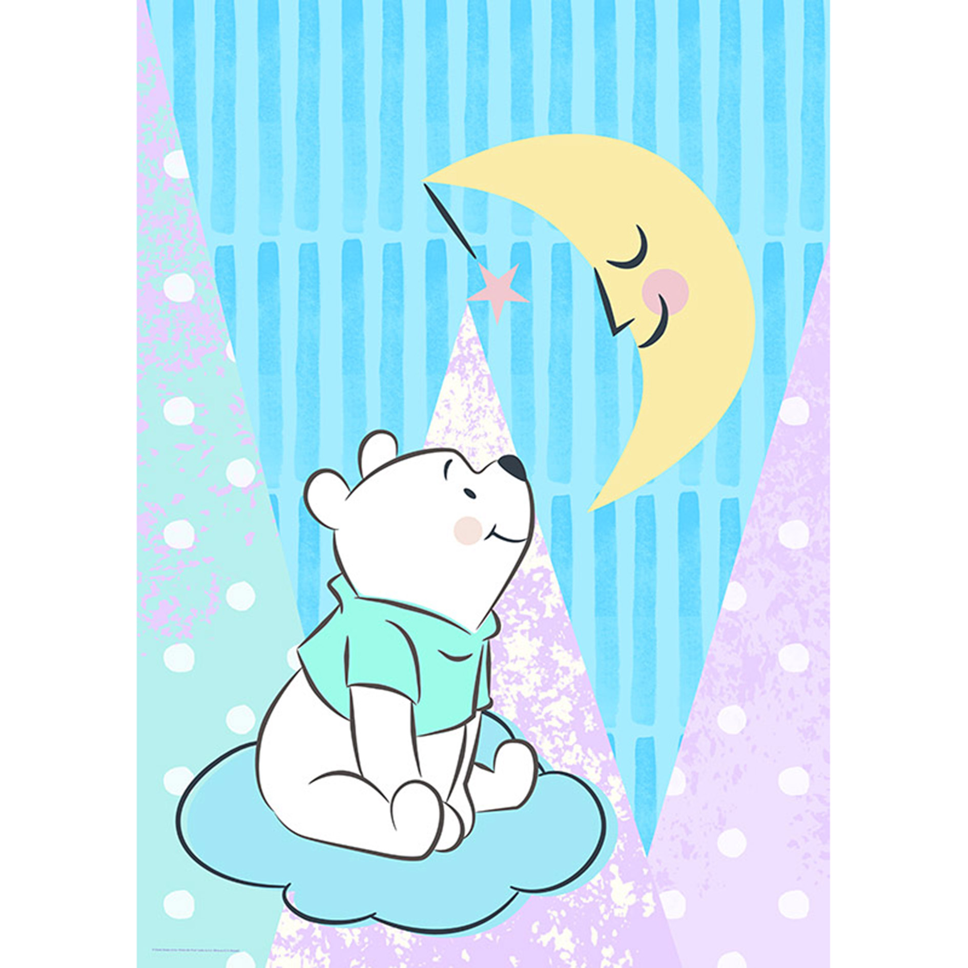 Wandbild WINNIE POOH MOON - bunt - 50x70 cm