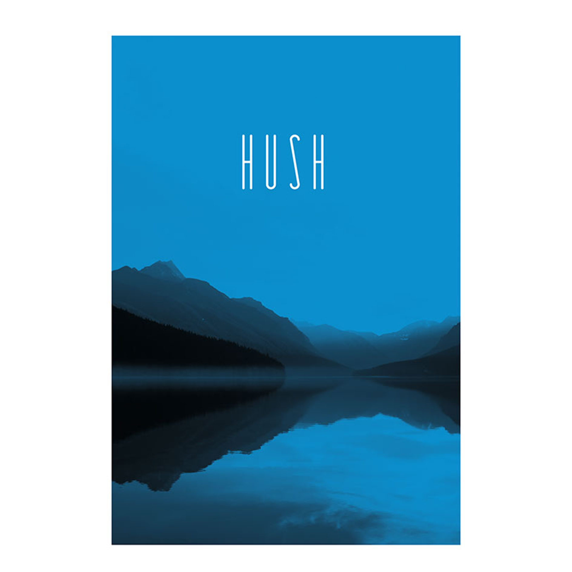 Wandbild WORD LAKE HUSH BLUE - 50x70 cm