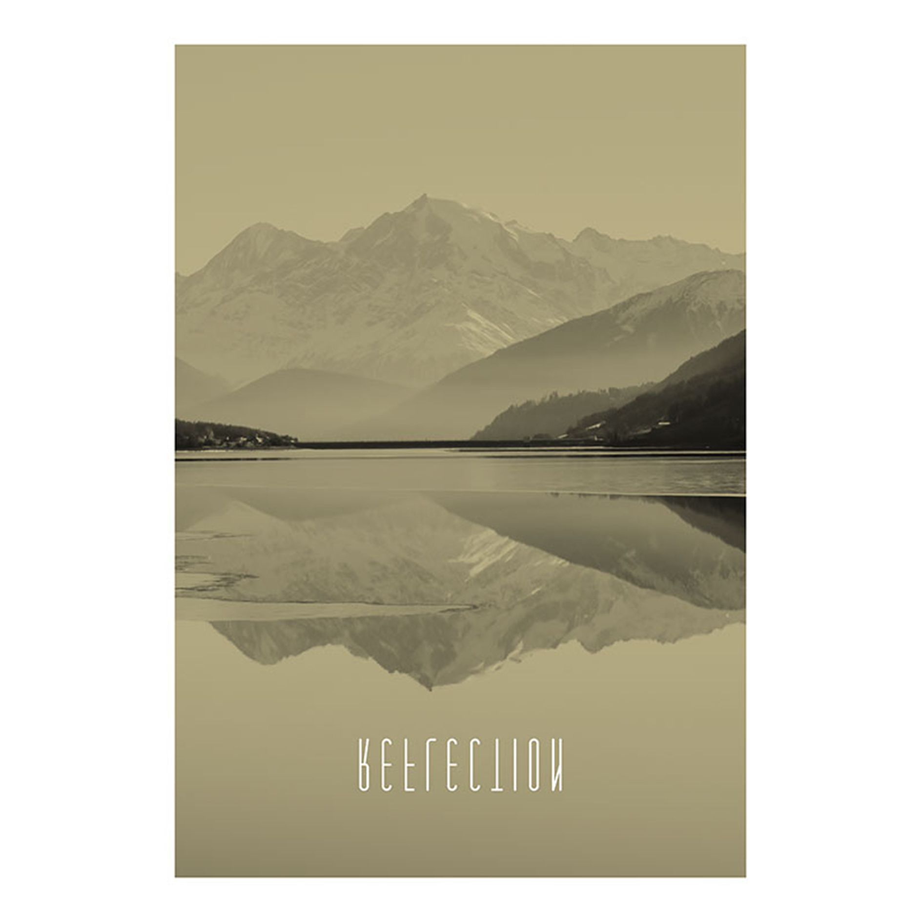 Wandbild WORD LAKE REFLECTION SAND - 50x70 cm