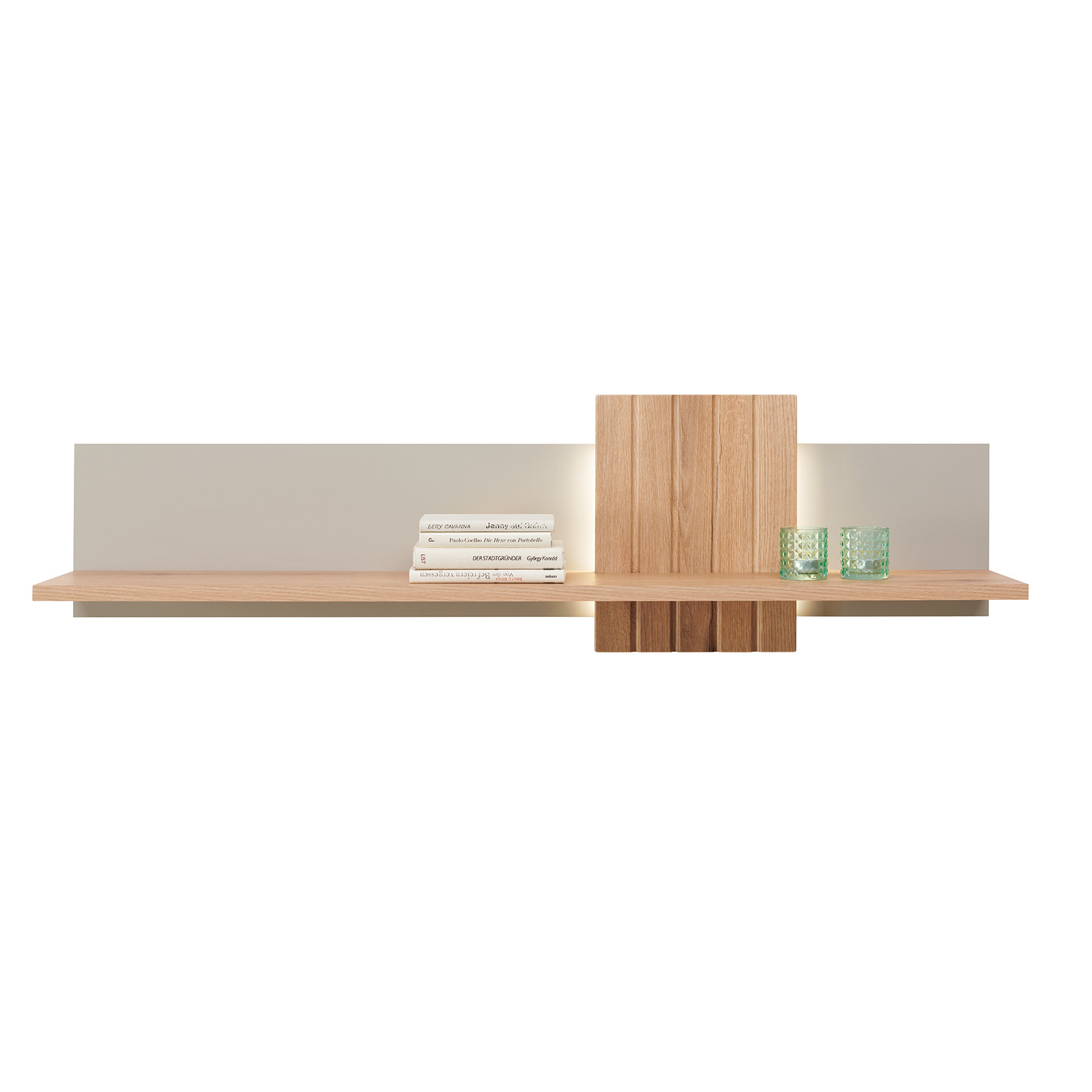 Wandboard - Coast Evoke Eiche - kieselgrau - LED-Frontbeleuchtung - 140 cm