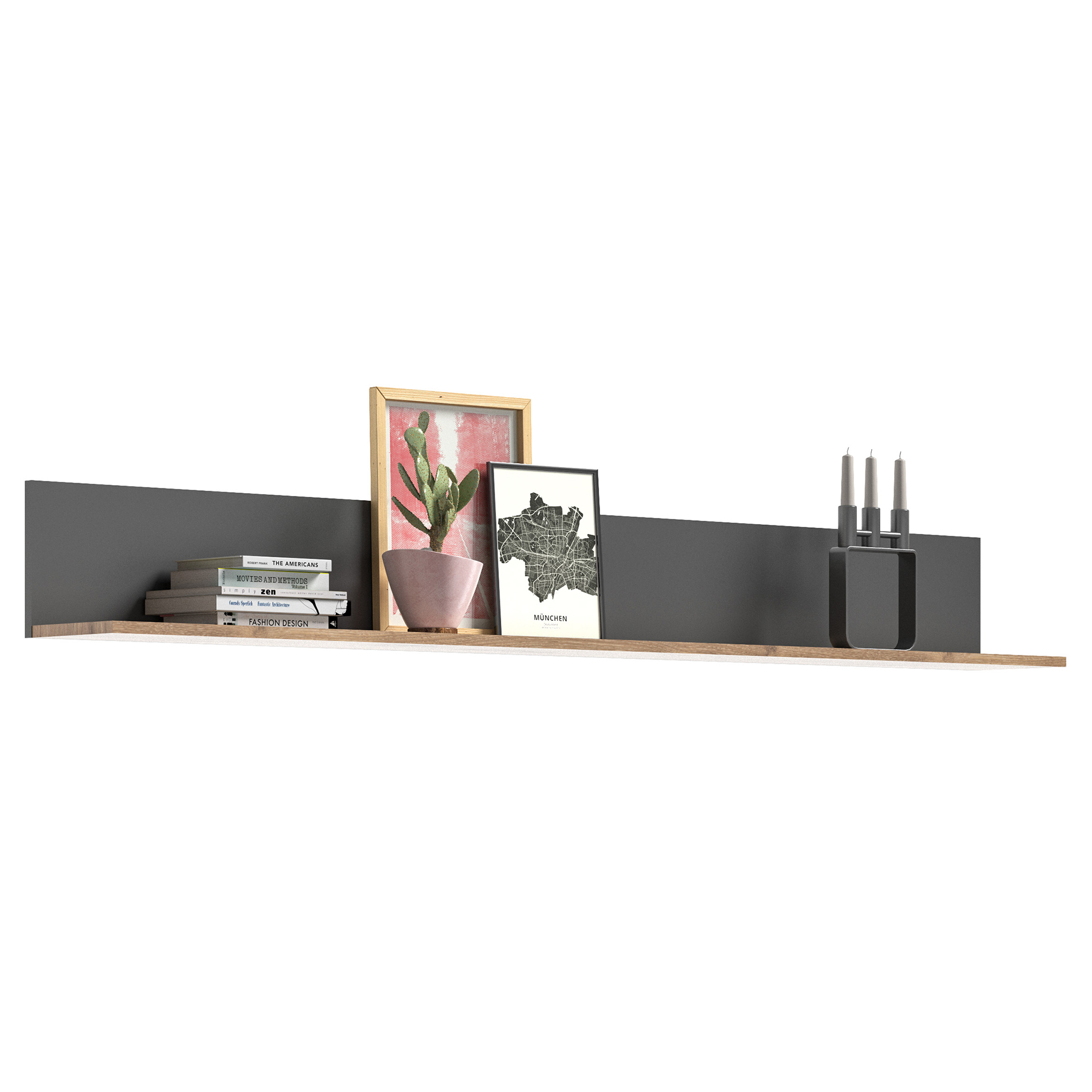 Wandboard MASON - Nox Oak - Basalt grau - 180 cm
