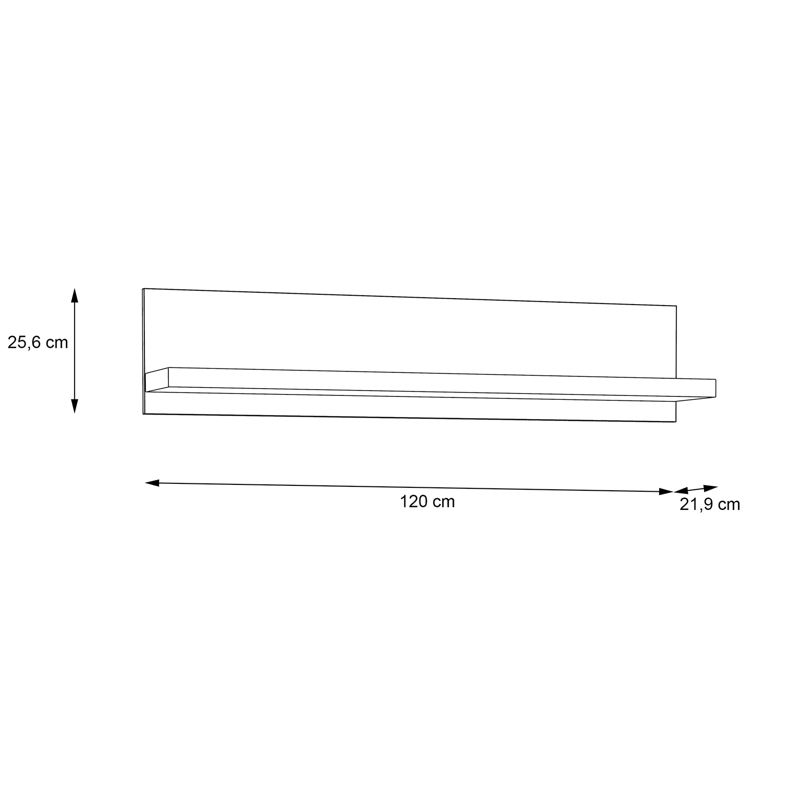 Wandboard - Sonoma Eiche - 120 cm breit