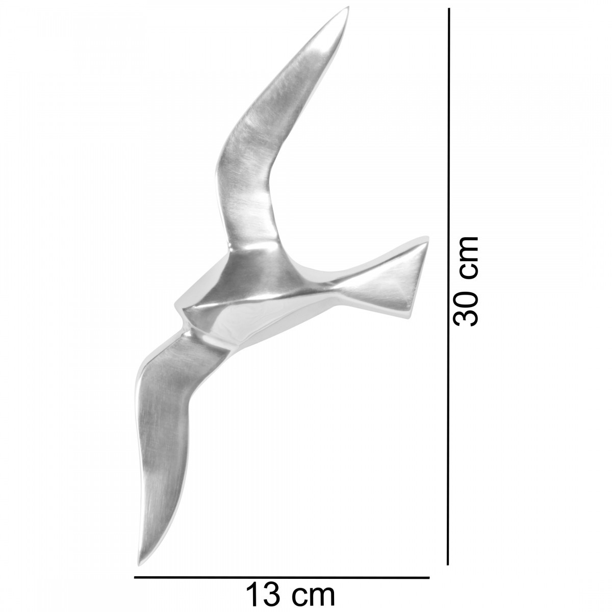 Wanddekoration MÖWE - silberfarben - Aluminium