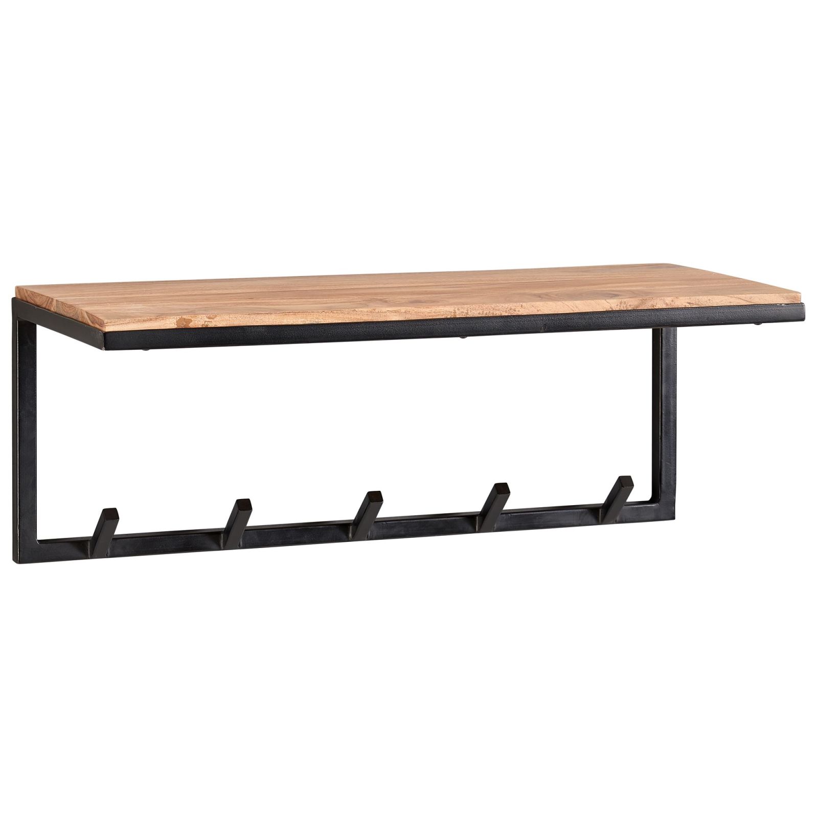 Wandgarderobe - Akazie massiv - 5 Haken - 70 cm