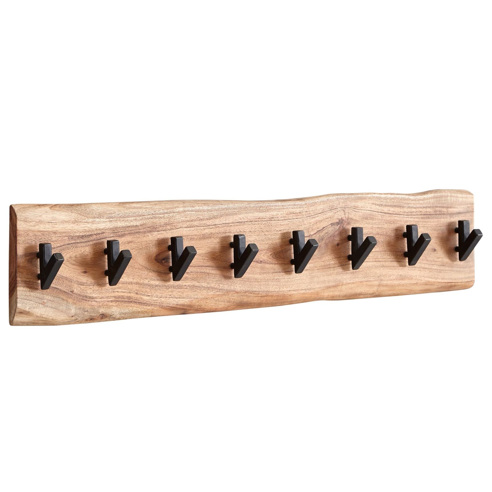 Wandgarderobe - Akazie massiv - hellbraun - 8 Haken - 90 cm