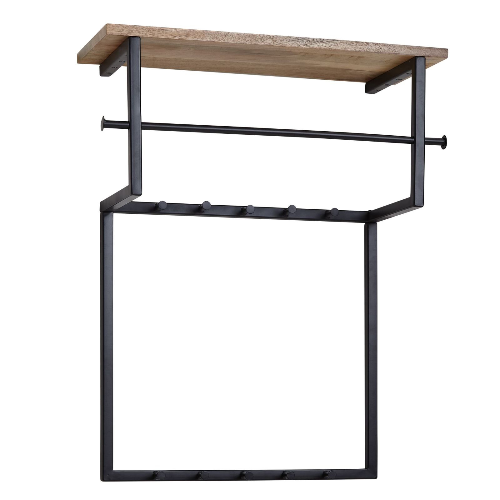 Wandgarderobe - Mango hellbraun-schwarz - 10 Haken