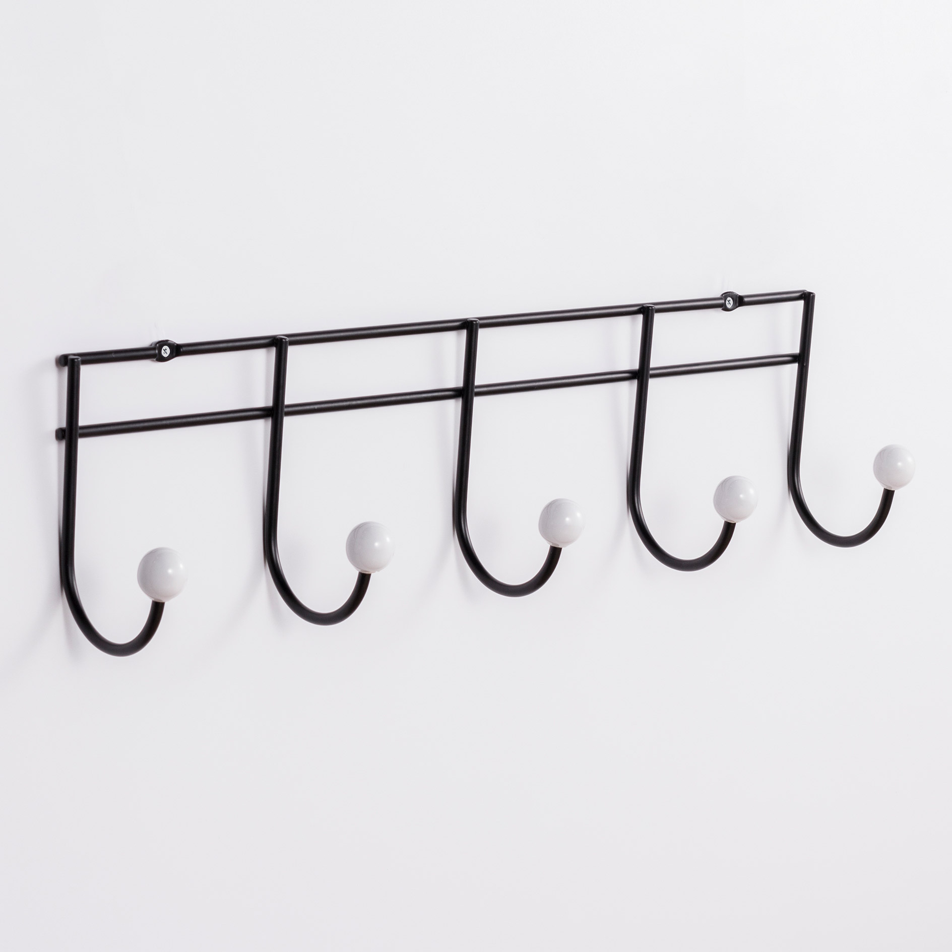 Wandgarderobe - schwarz - Metall - 48 cm