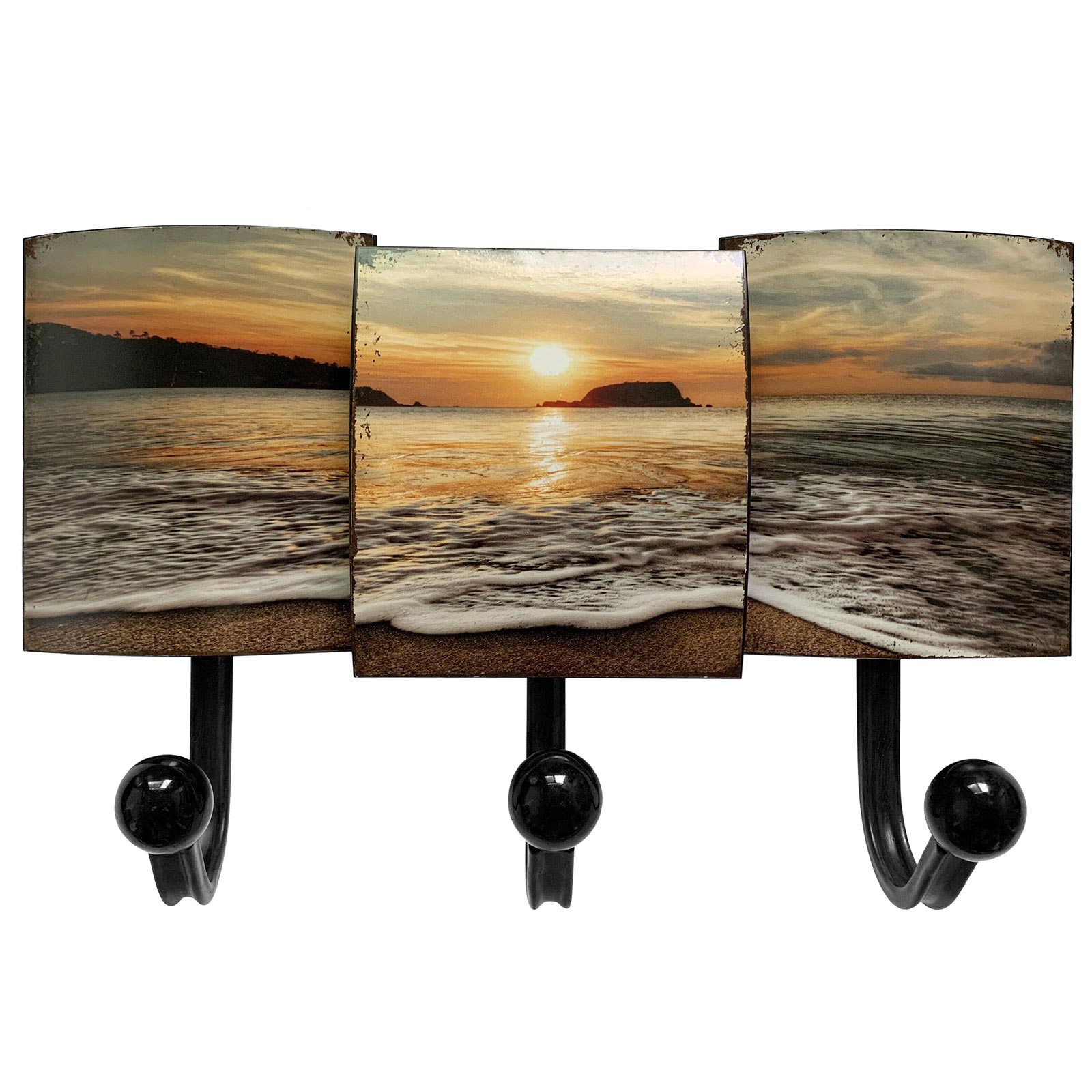 Wandgarderobe - schwarz - Sonnenuntergang - 35 cm
