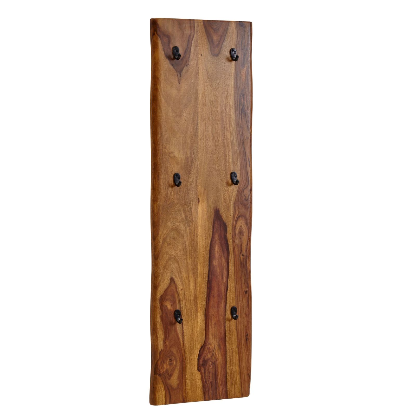 Wandgarderobe - Sheesham massiv - 6 Haken - 140 cm hoch