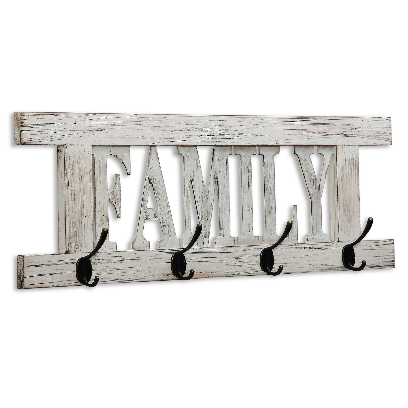 Wandgarderobe - weiß - Massivholz-Metall - 60 cm breit