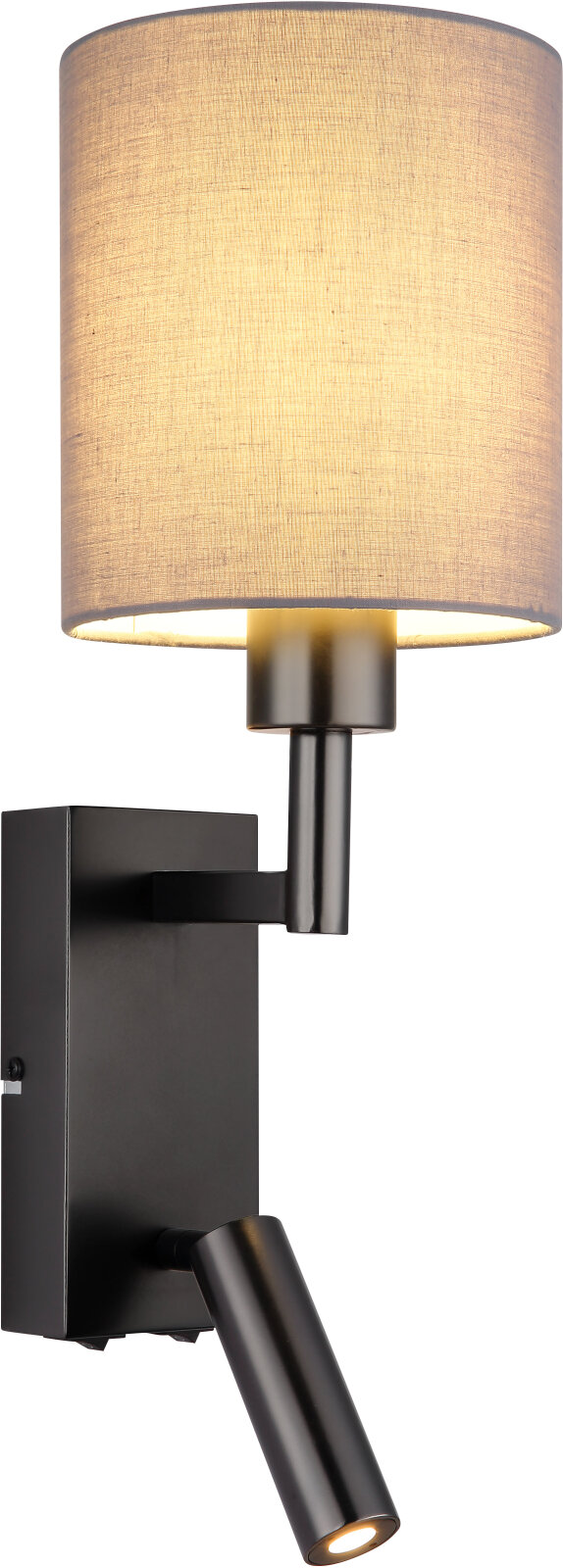 Wandleuchte - schwarz-chrom matt - grau - inklusive LED-Strahler