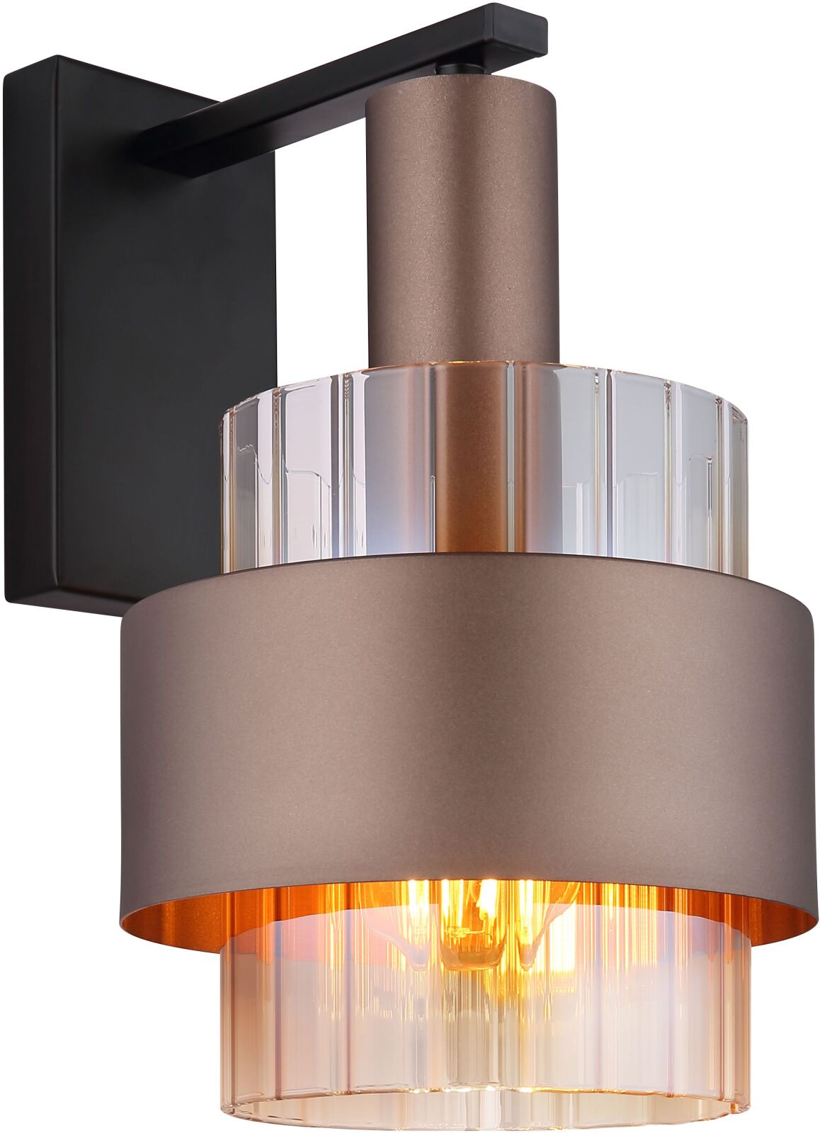 Wandleuchte - schwarz matt - Bronze - einflammig