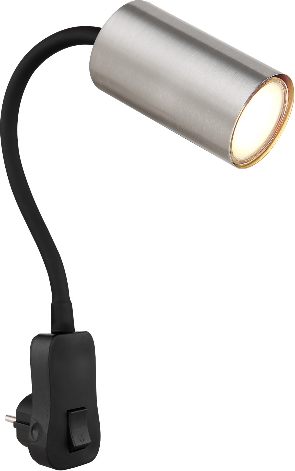 Wandleuchte - schwarz - Nickel matt - Flexo-Arm