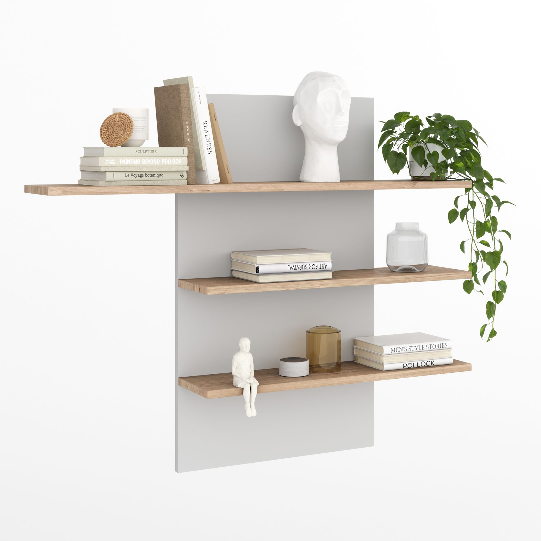 Wandpaneel - Eiche Bianco - kreidefarben - 120 cm breit