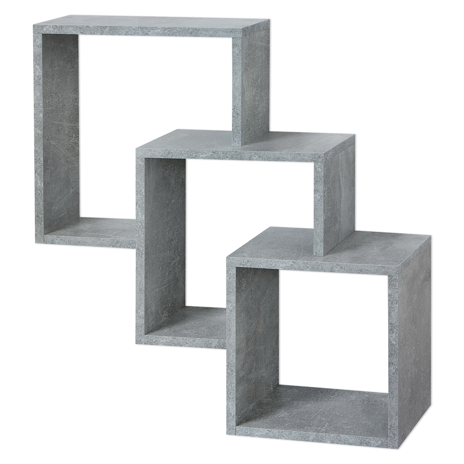 Wandregal - Betonoptik - 3 Fächer