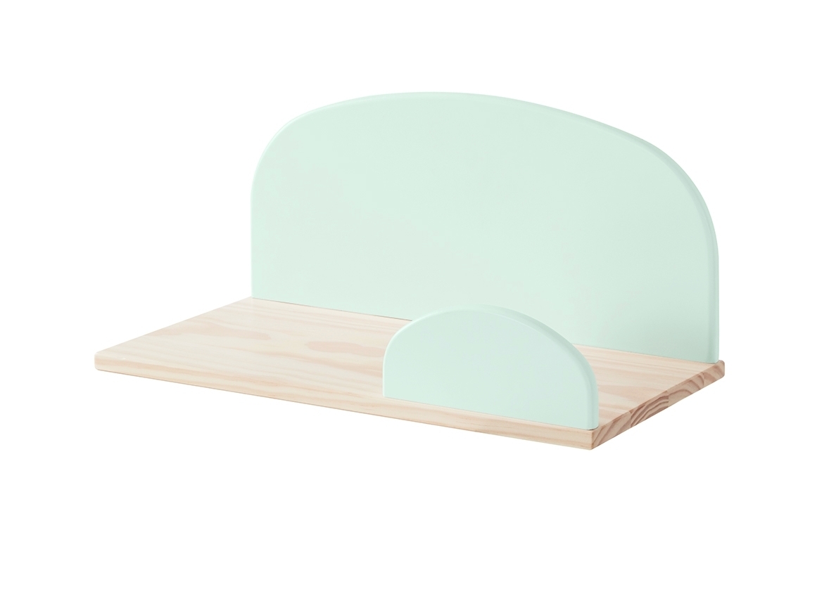 Wandregal KIDDY - mintgrün - teilmassiv - 45 cm breit