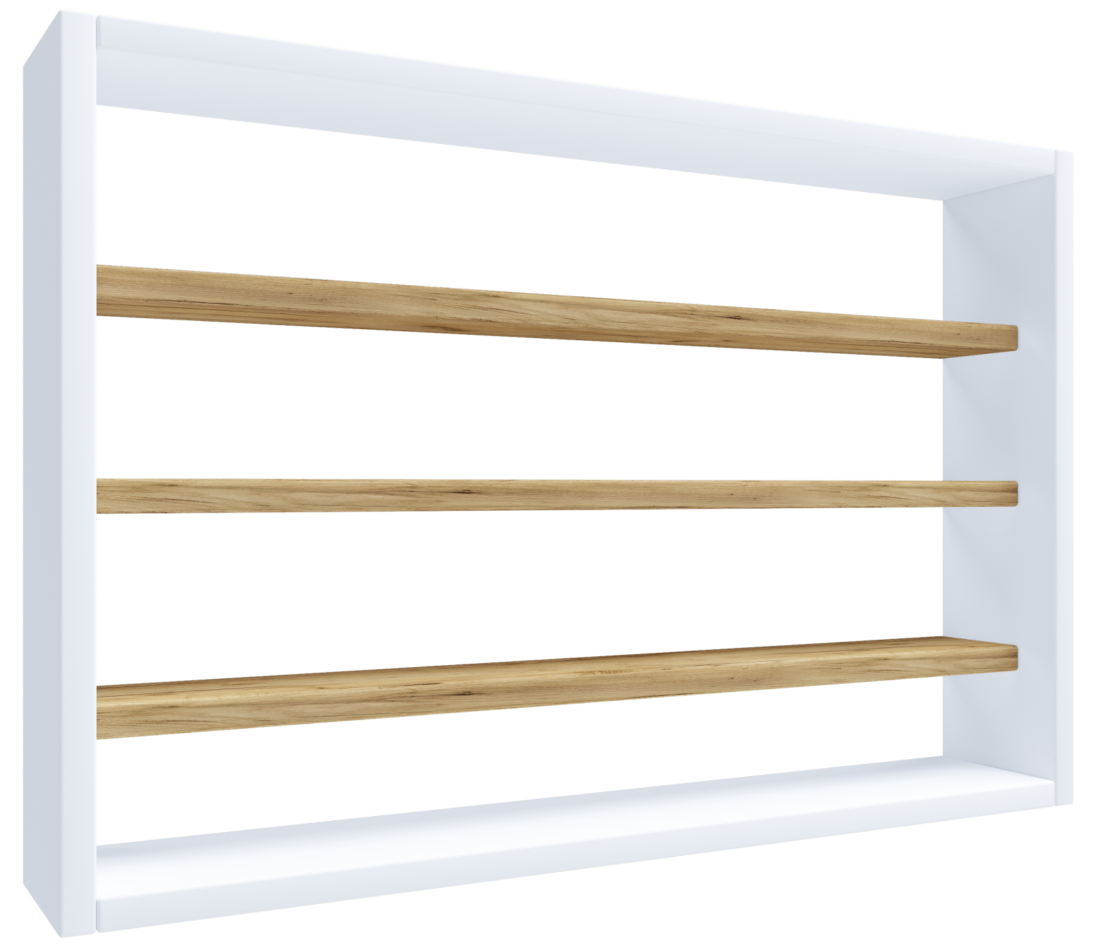 Wandregal OSADO M - weiß - Honig Eiche - 4 Fächer - 60 cm