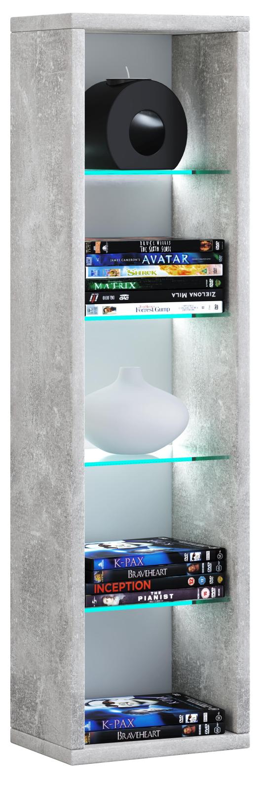 Wandregal RASITO L - Beton-Optik - 77 cm hoch