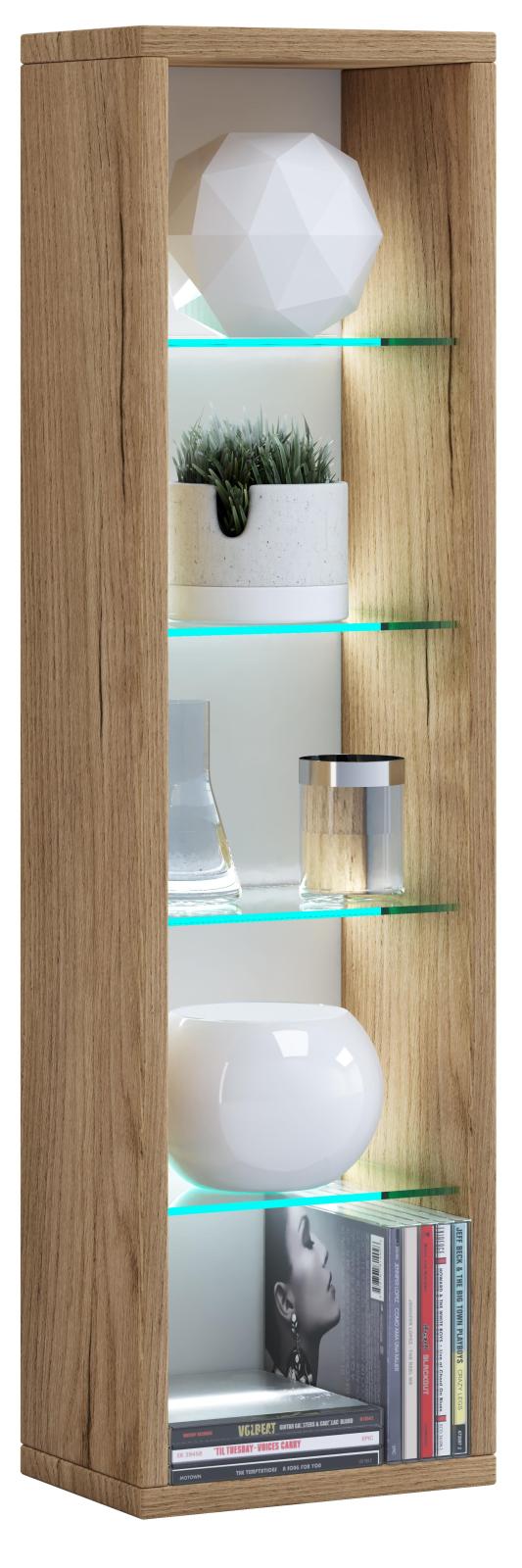 Wandregal RASITO L - Honig-Eiche - 77 cm hoch