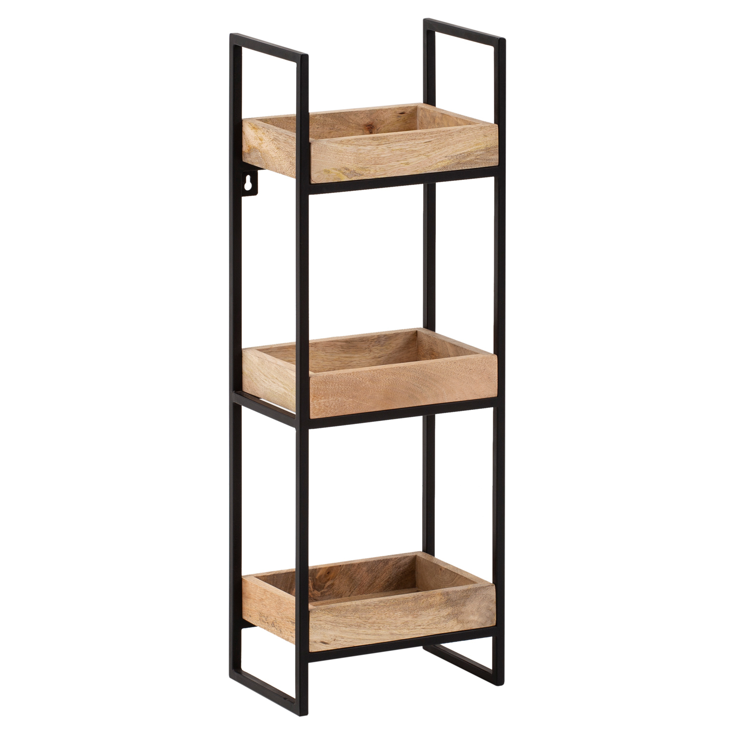 Wandregal - schwarz-natur - 77 cm hoch
