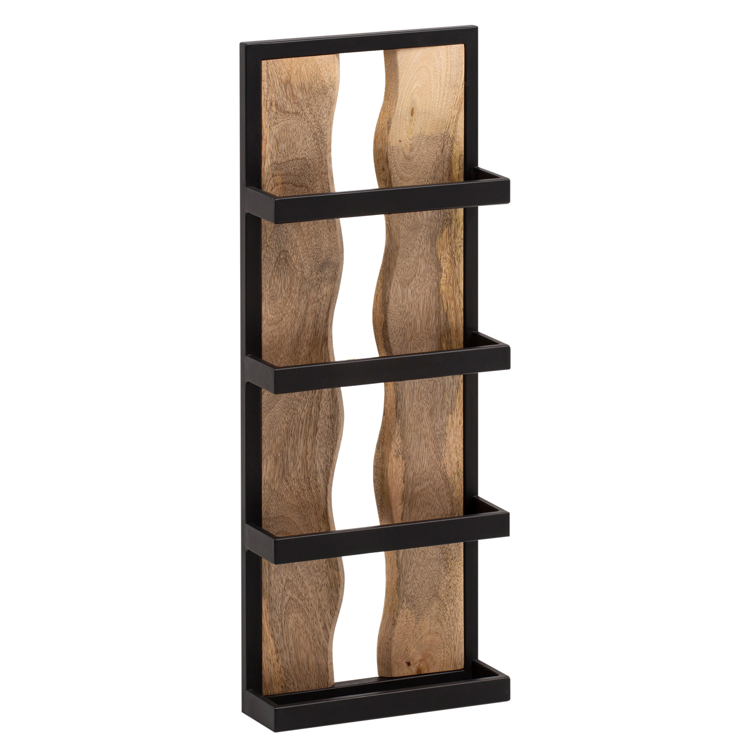 Wandregal - schwarz-natur - 80 cm hoch