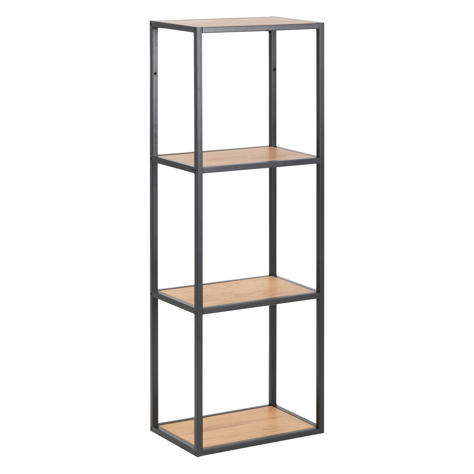 Wandregal SEAFORD - schwarz-Wildeiche - 108 cm hoch