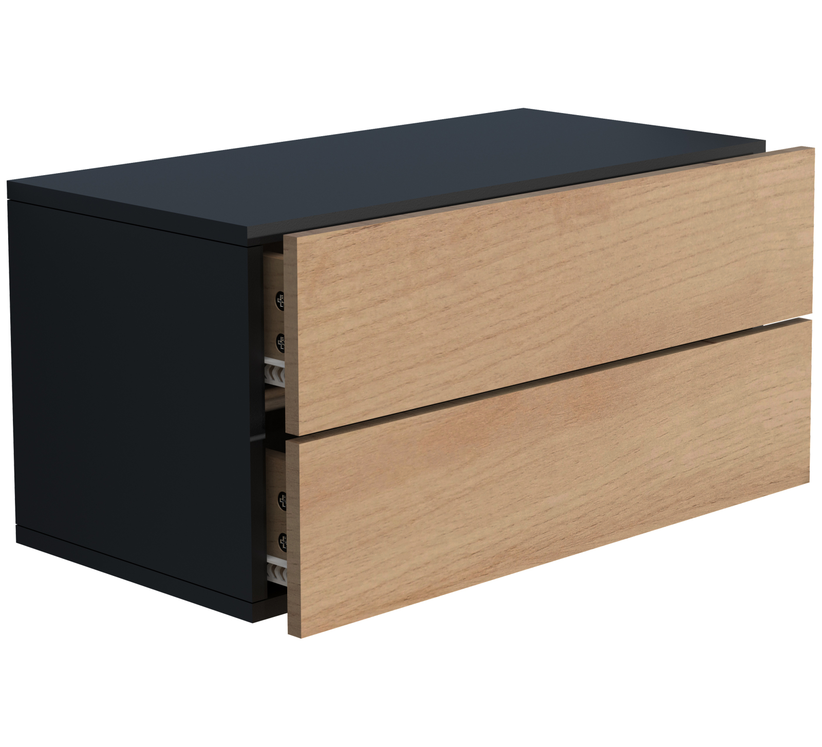 Wandschublade USAL L - schwarz - Honig Eiche - 60 cm