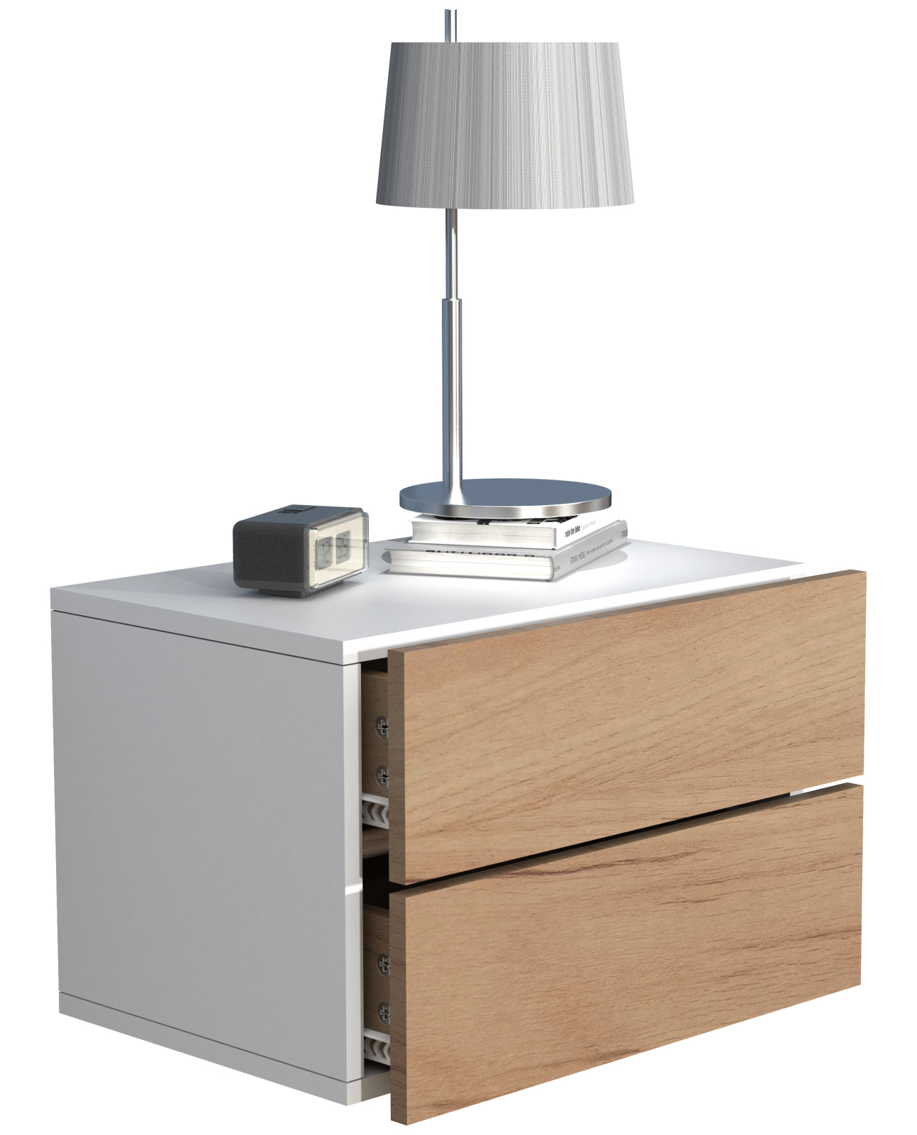 Wandschublade USAL L - weiß - Honig Eiche - 45 cm