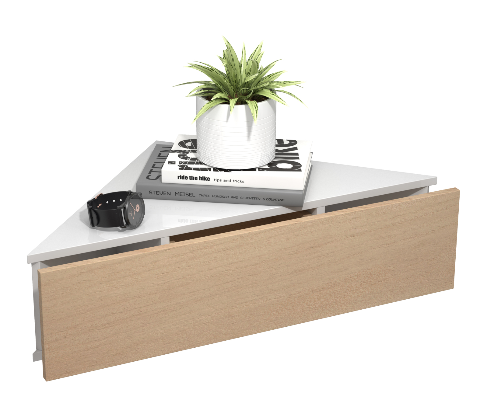 Wandschublade USAL S - weiß-Honig Eiche - 60 cm