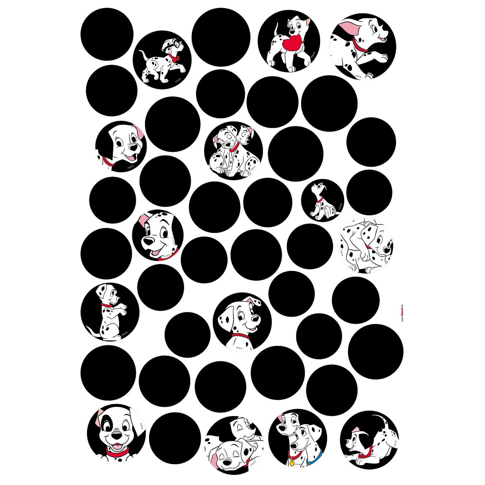 Wandtattoo 101 DALMATINER DOTS - schwarz-weiß - 50x70 cm