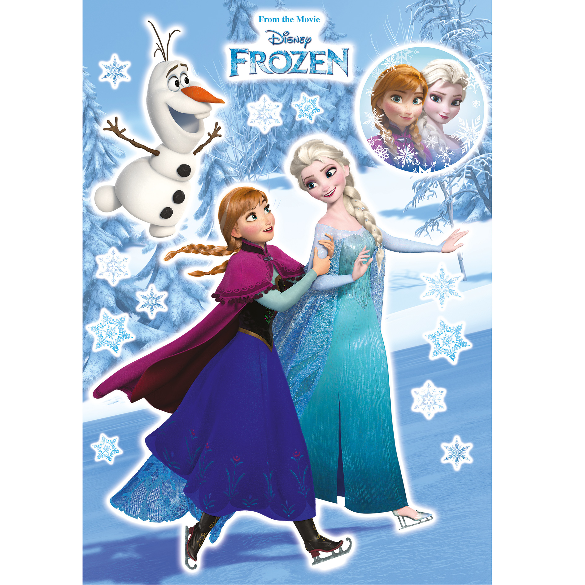 Wandtattoo ANNA UND ELSA - blau-weiß-bunt - 50x70 cm
