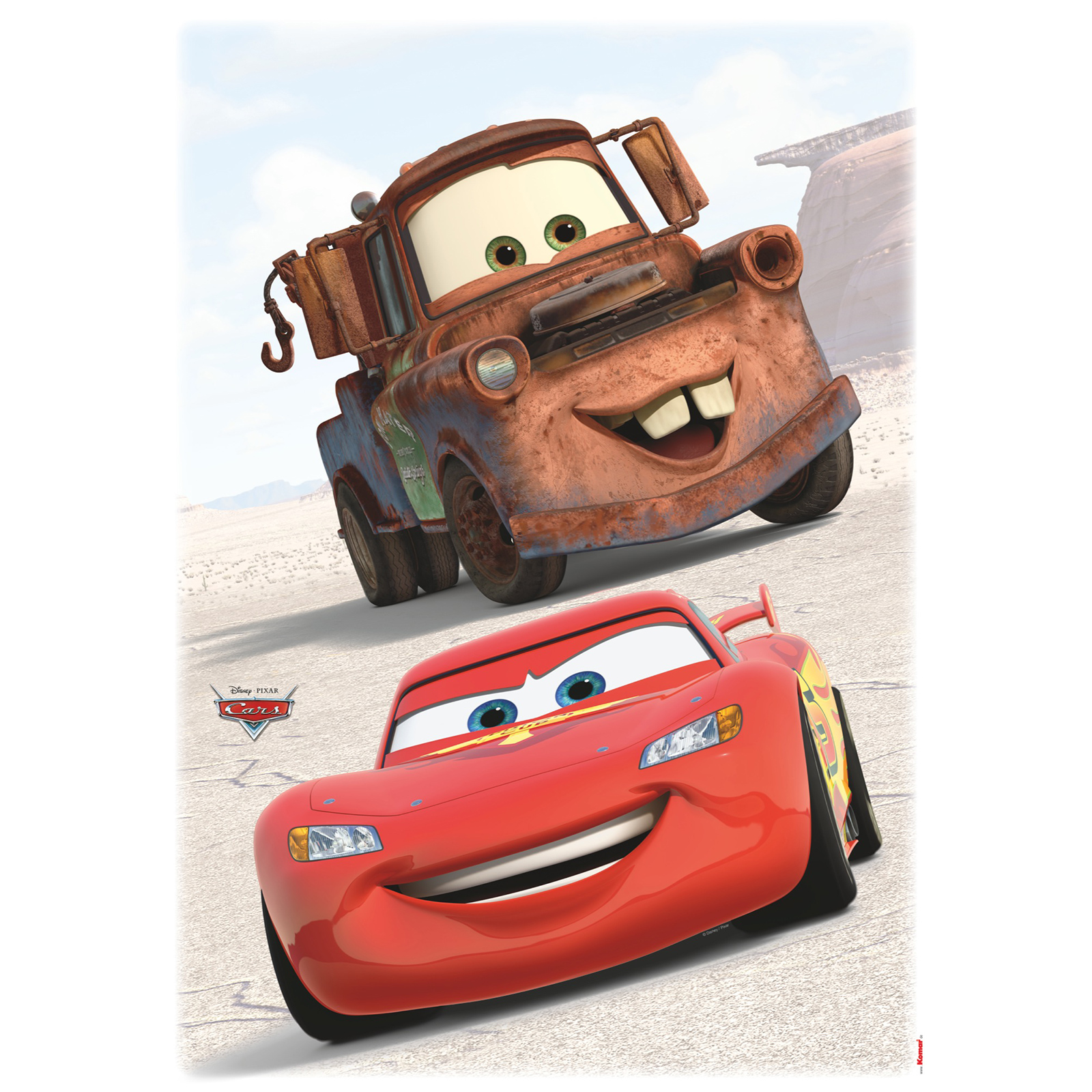 Wandtattoo CARS FRIENDS - braun-rot - 50x70 cm