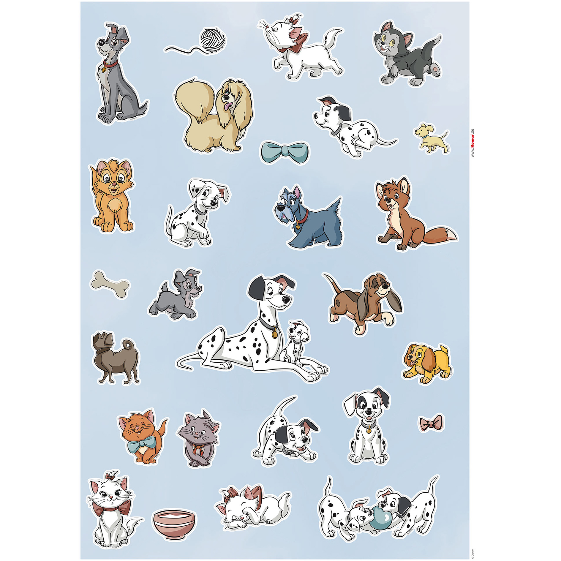 Wandtattoo DISNEY CATS AND DOGS - bunt - 50x70 cm