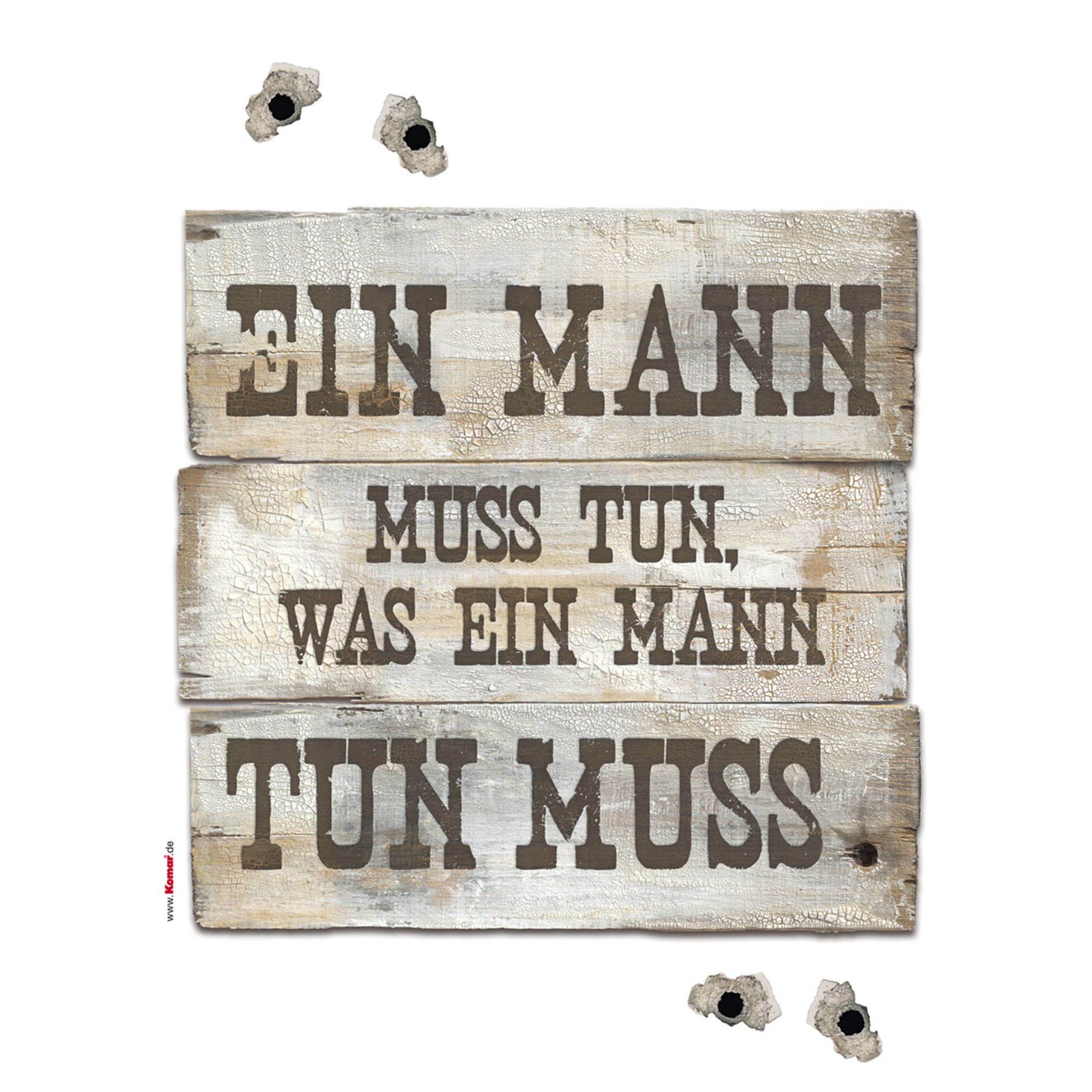 Wandtattoo EIN MANN MUSS TUN - braun-grau - 50x70 cm