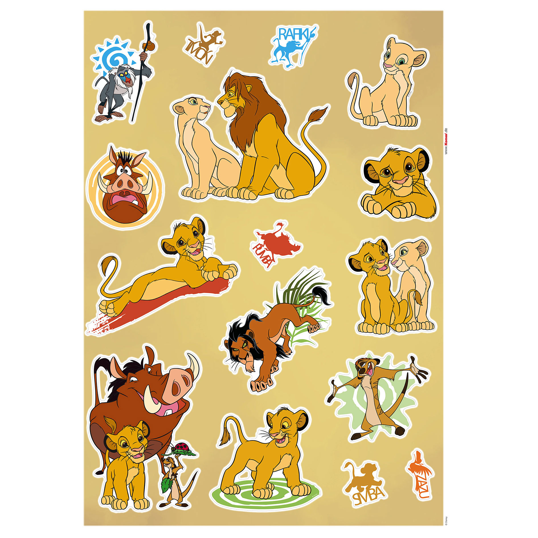 Wandtattoo LION KING CIRCLE OF LIFE - bunt - 50x70 cm