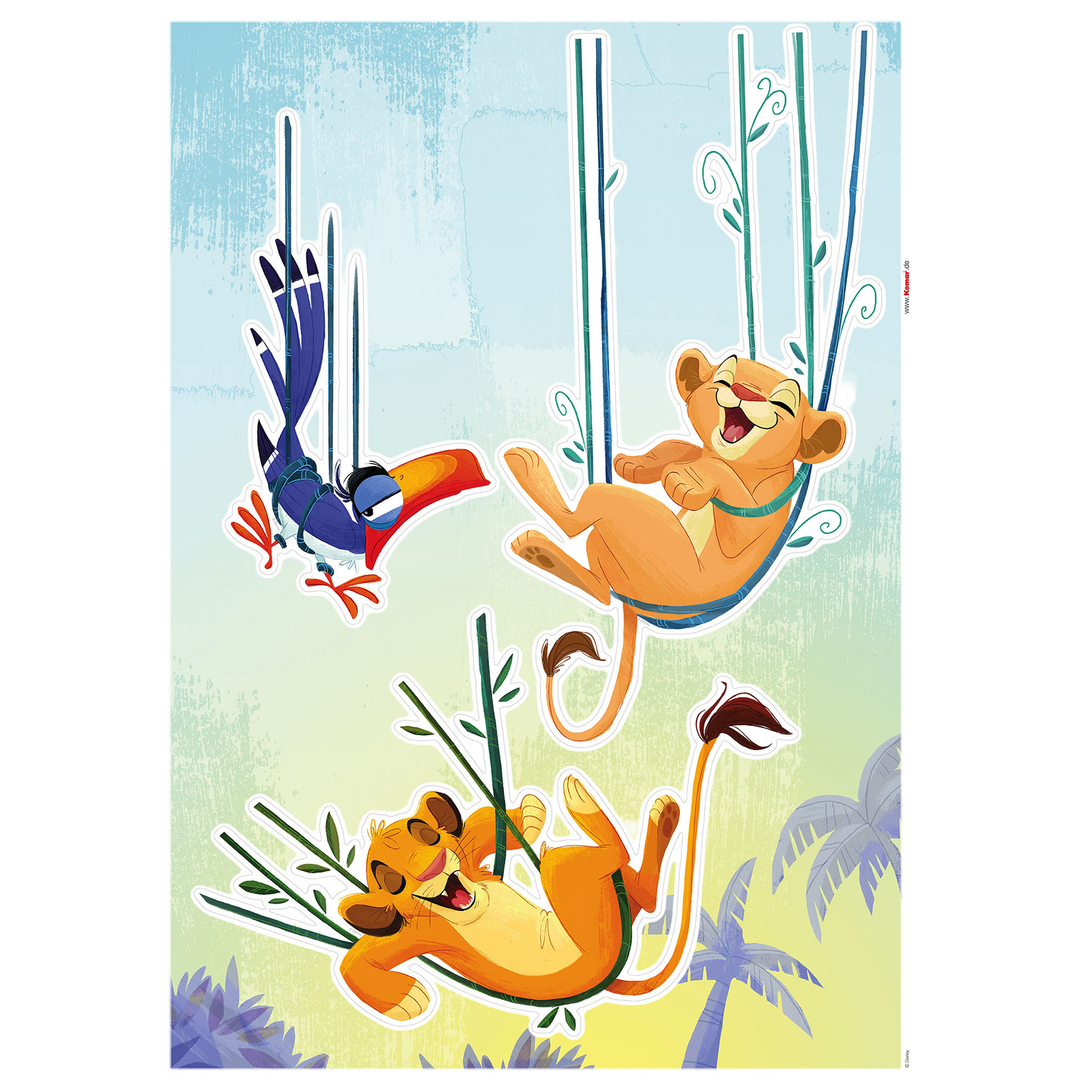 Wandtattoo LION KING RELAX - bunt - 50x70 cm