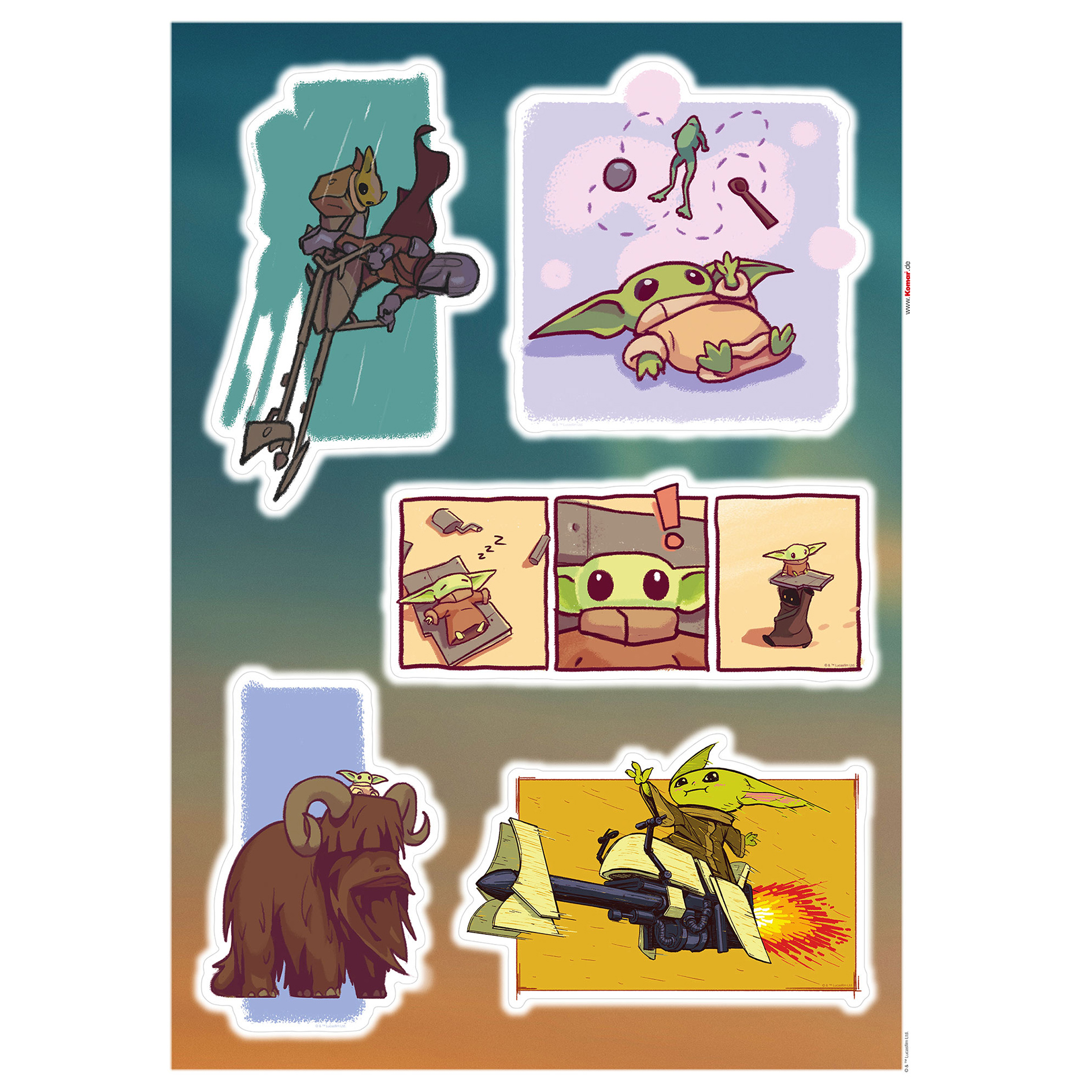 Wandtattoo MANDALORIAN FUNNY GROGU - 50x70 cm