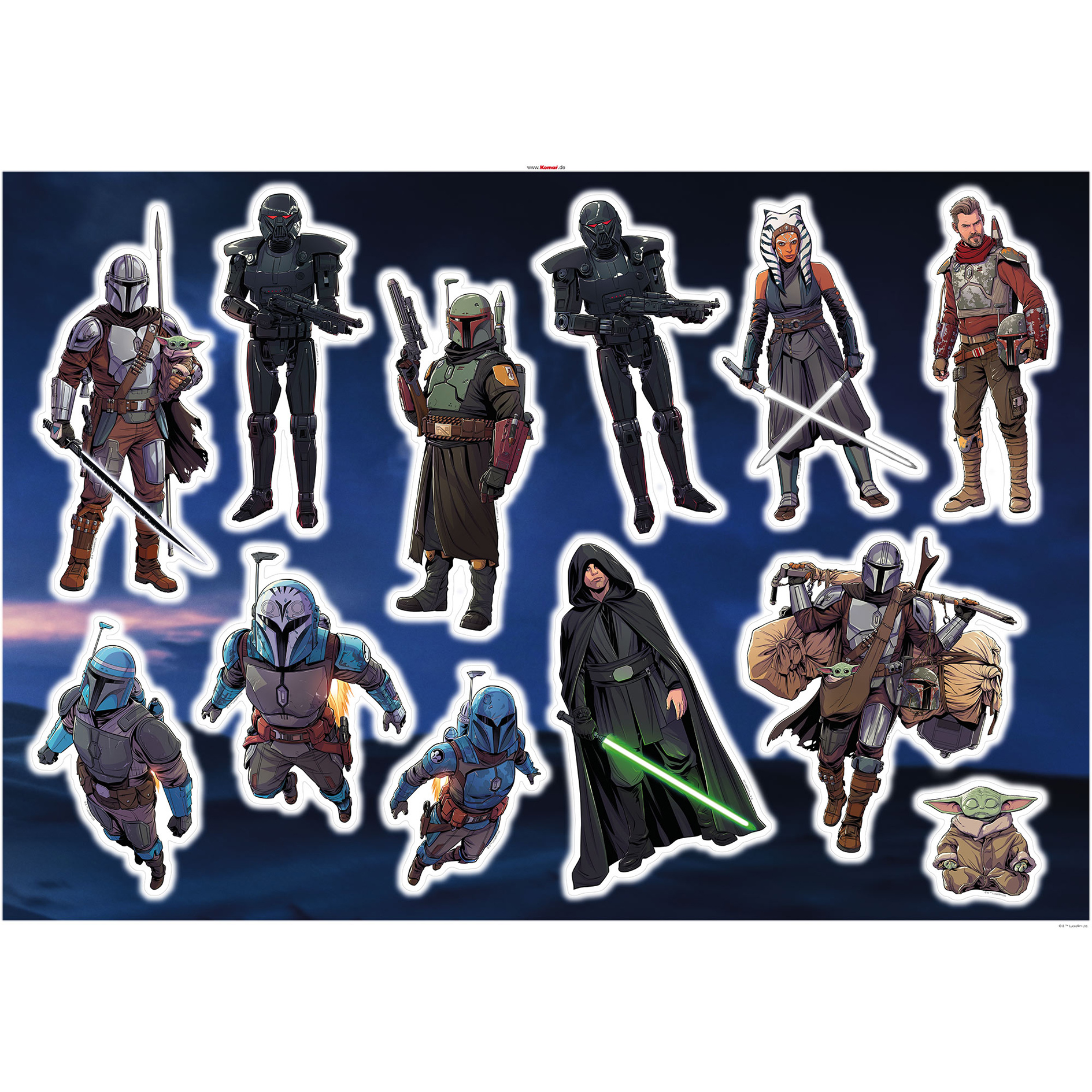 Wandtattoo MANDALORIAN ICONIC FIGURES - 100x70 cm