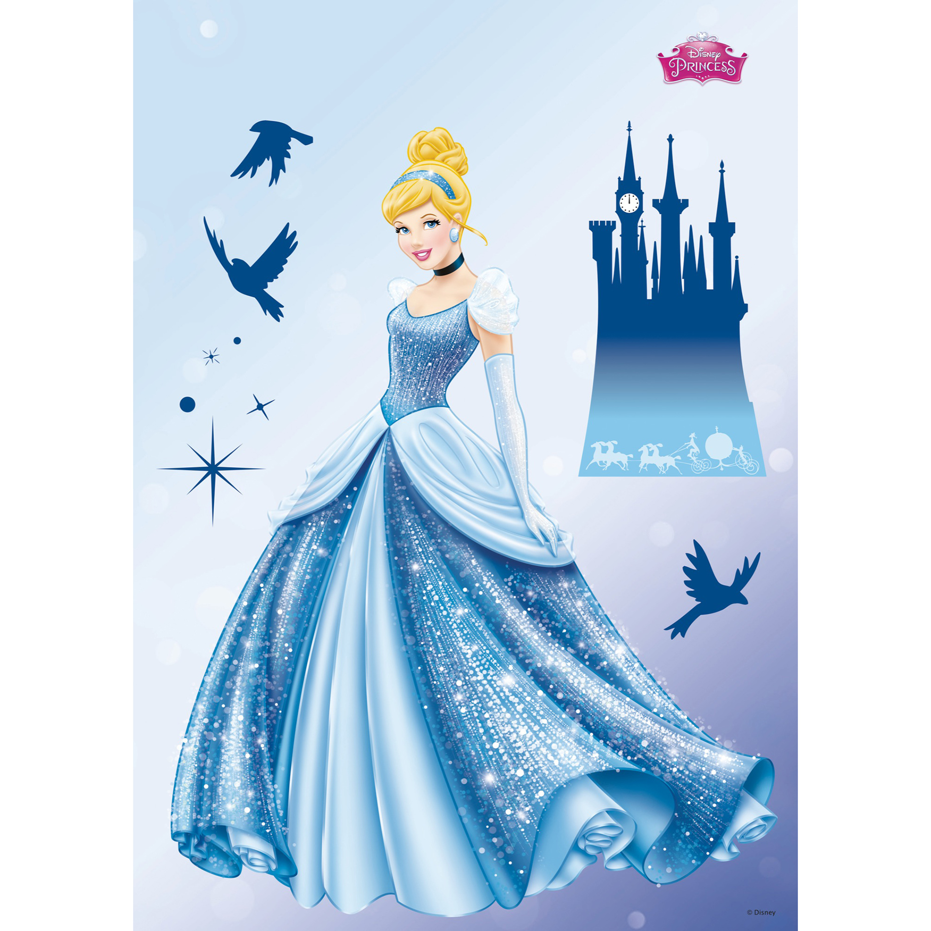 Wandtattoo PRINCESS DREAM - blau - 50x70 cm