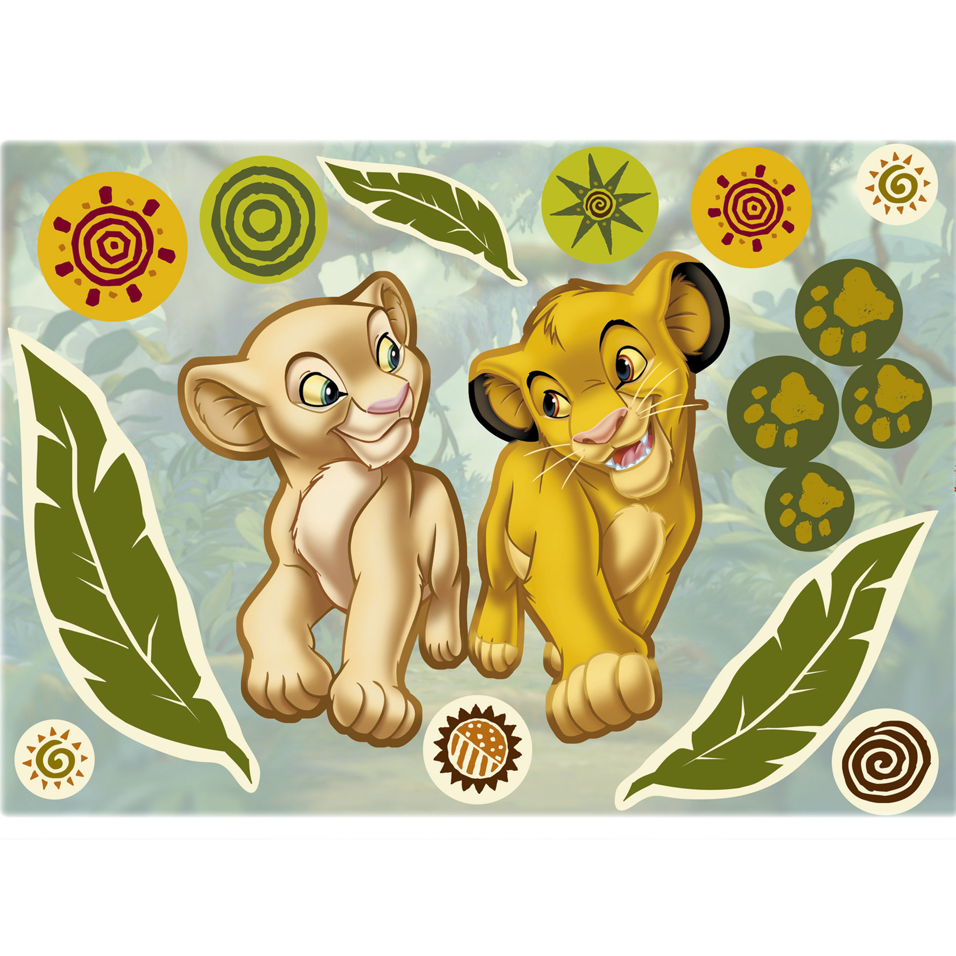 Wandtattoo SIMBA AND NALA - bunt - 50x70 cm