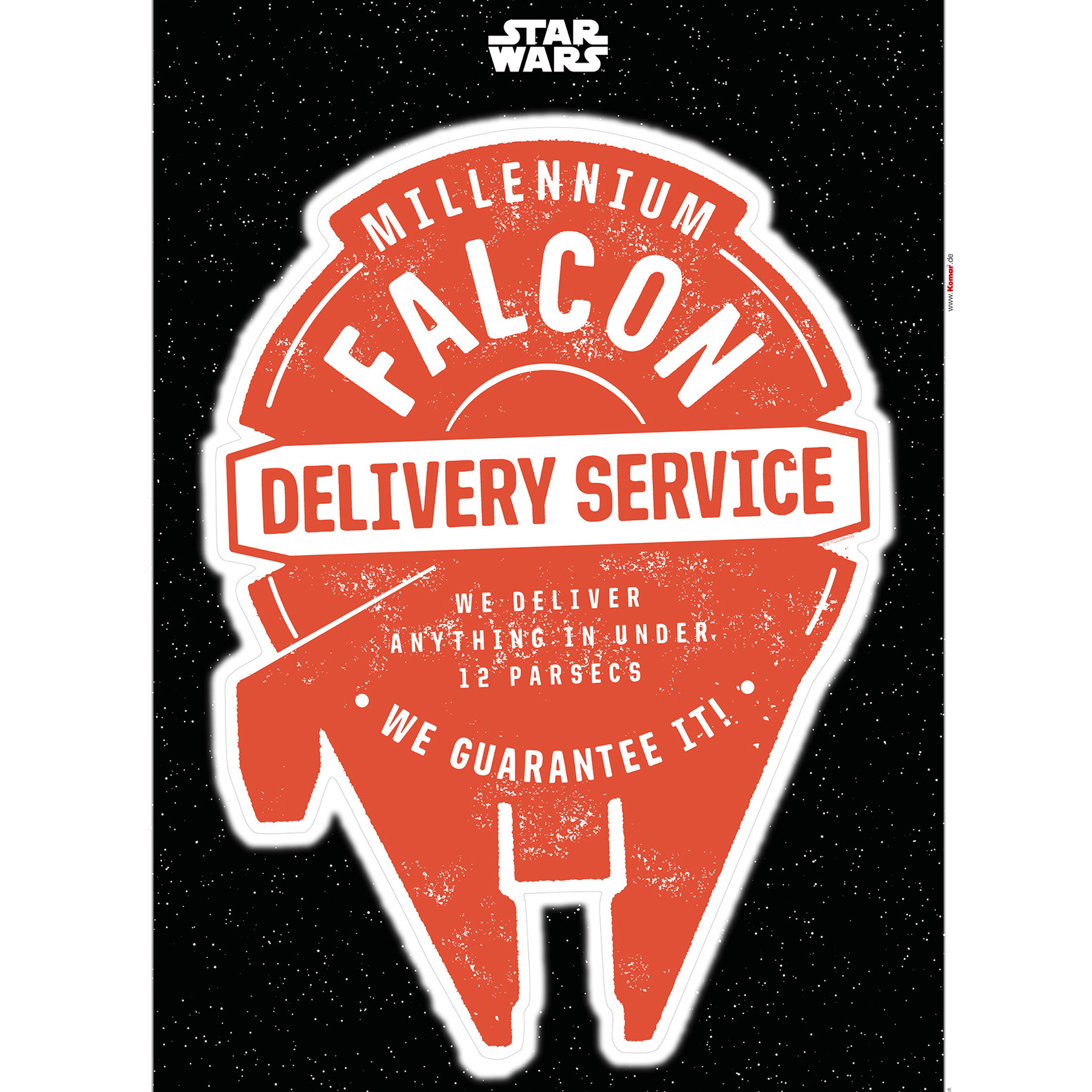 Wandtattoo STAR WARS DELIVERY SERVICE - rot-weiß - 50x70 cm