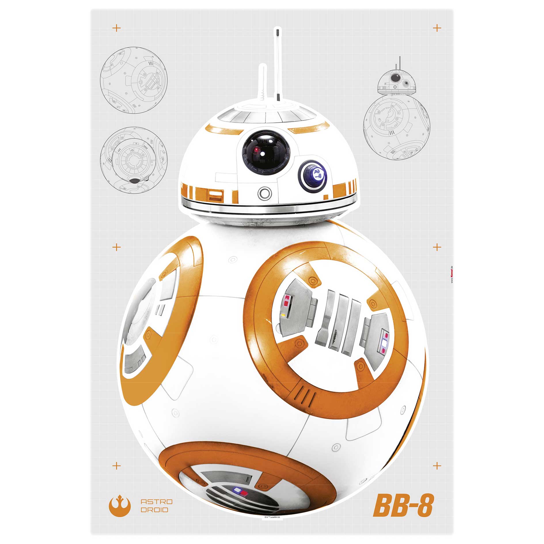 Wandtattoo STAR WARS - gelb-weiß - 100x70 cm