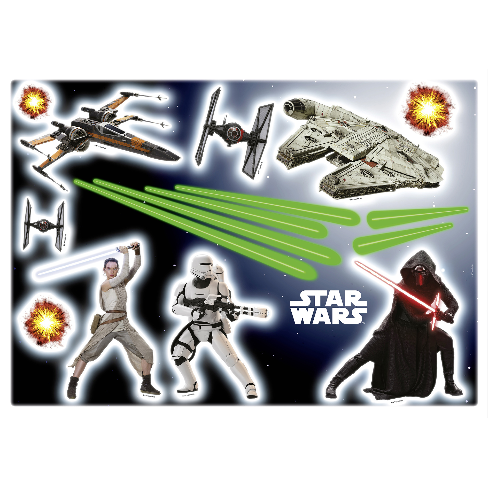 Wandtattoo STAR WARS - schwarz-weiß-grau - 50x70 cm