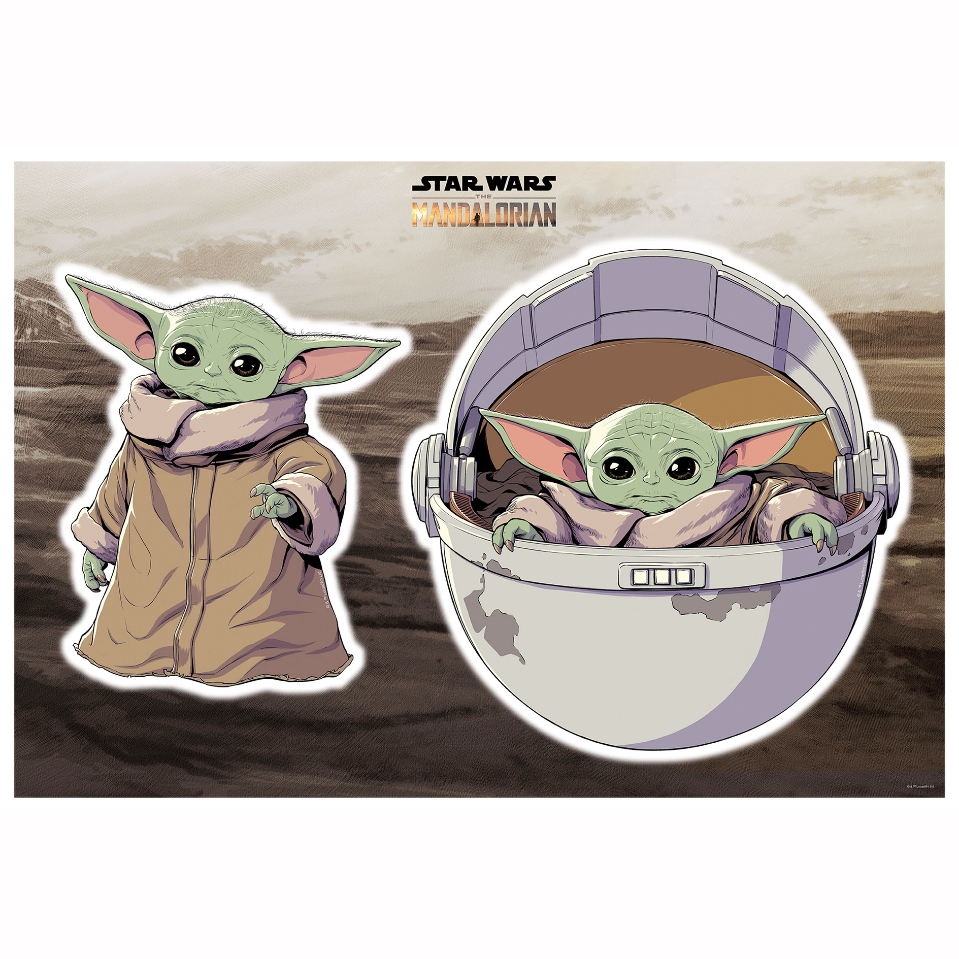 Wandtattoo STAR WARS THE CHILD - bunt - 50x70 cm