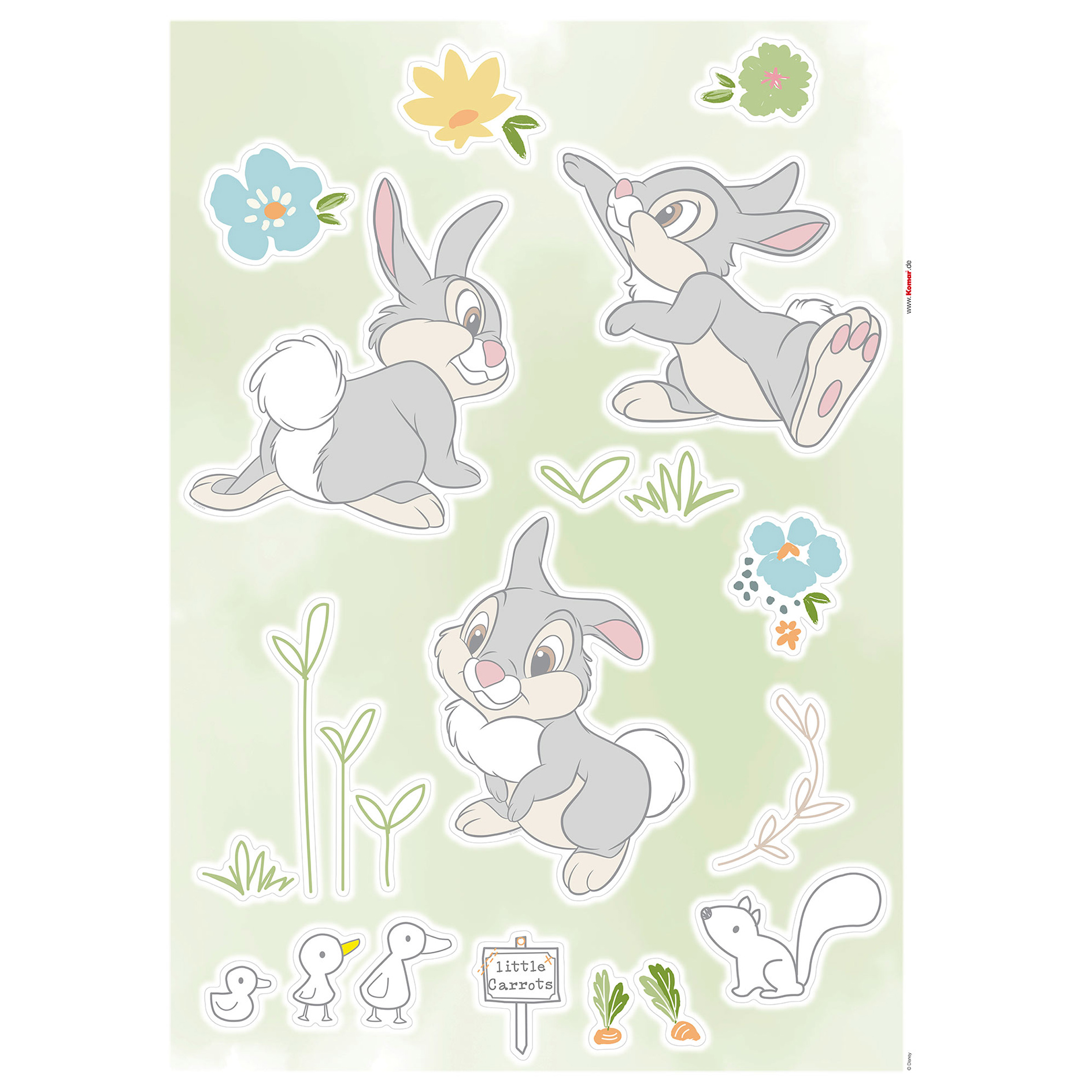 Wandtattoo THUMPER IN THE GARDEN - bunt - 50x70 cm