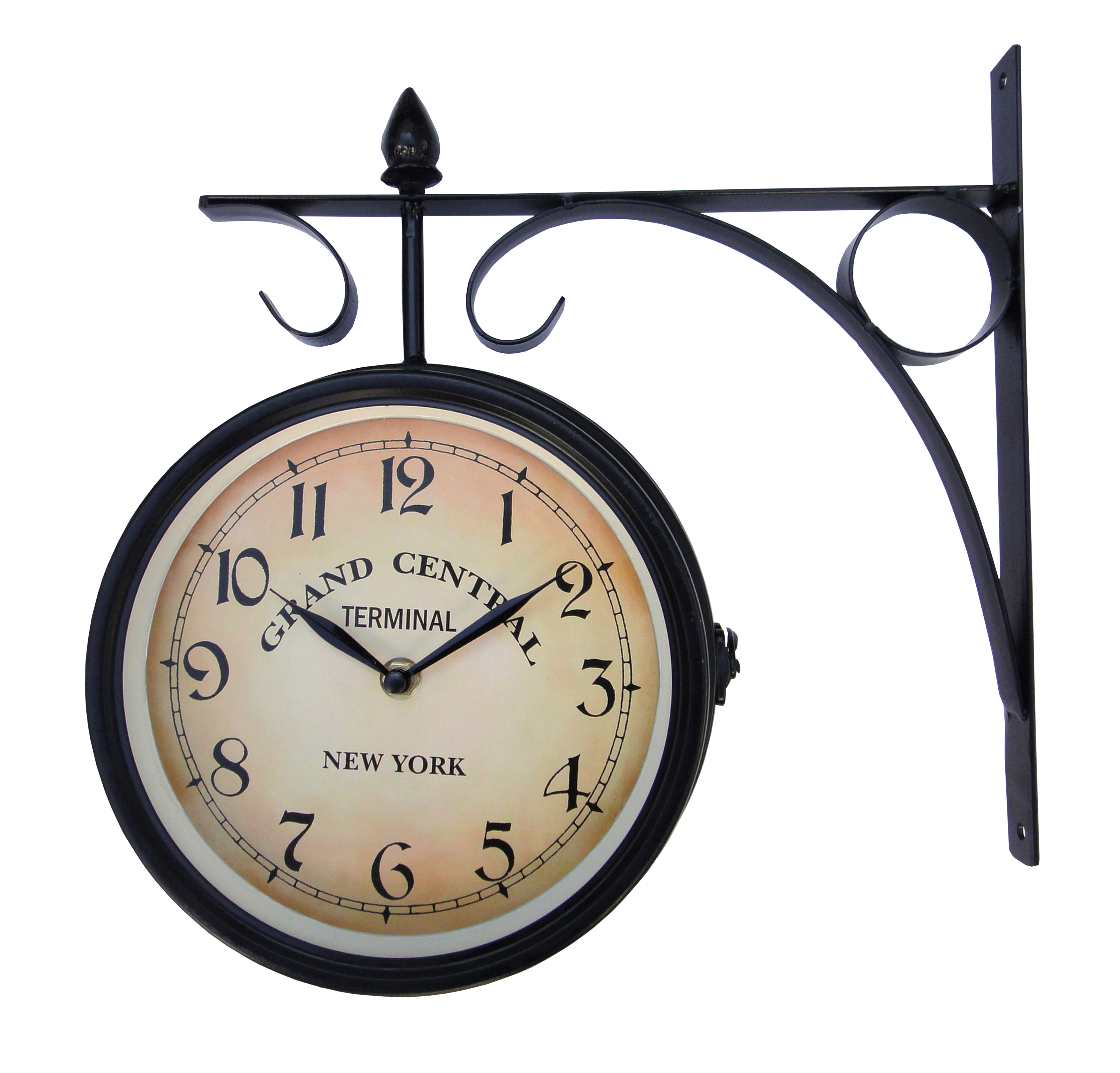 Wanduhr Bahnhofsuhr schwarz Metall Ø 21 cm Online bei