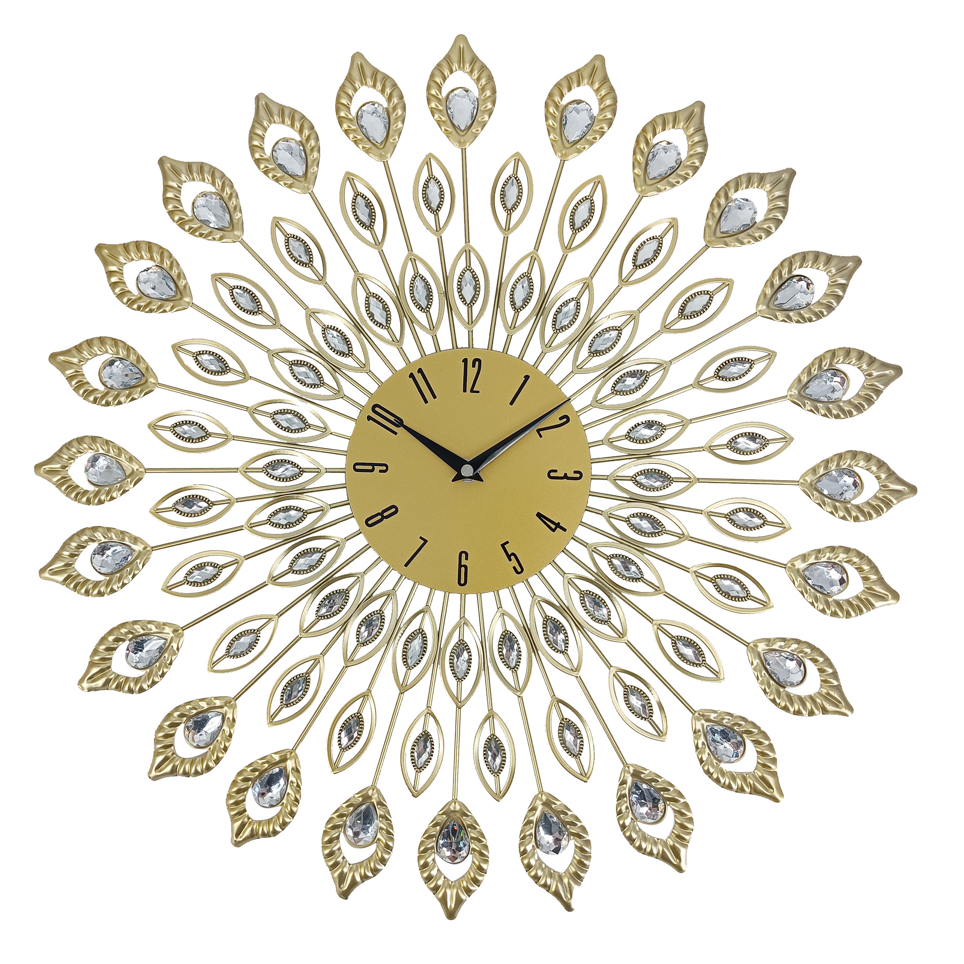 Wanduhr - gold - silber - Acrylkristalle