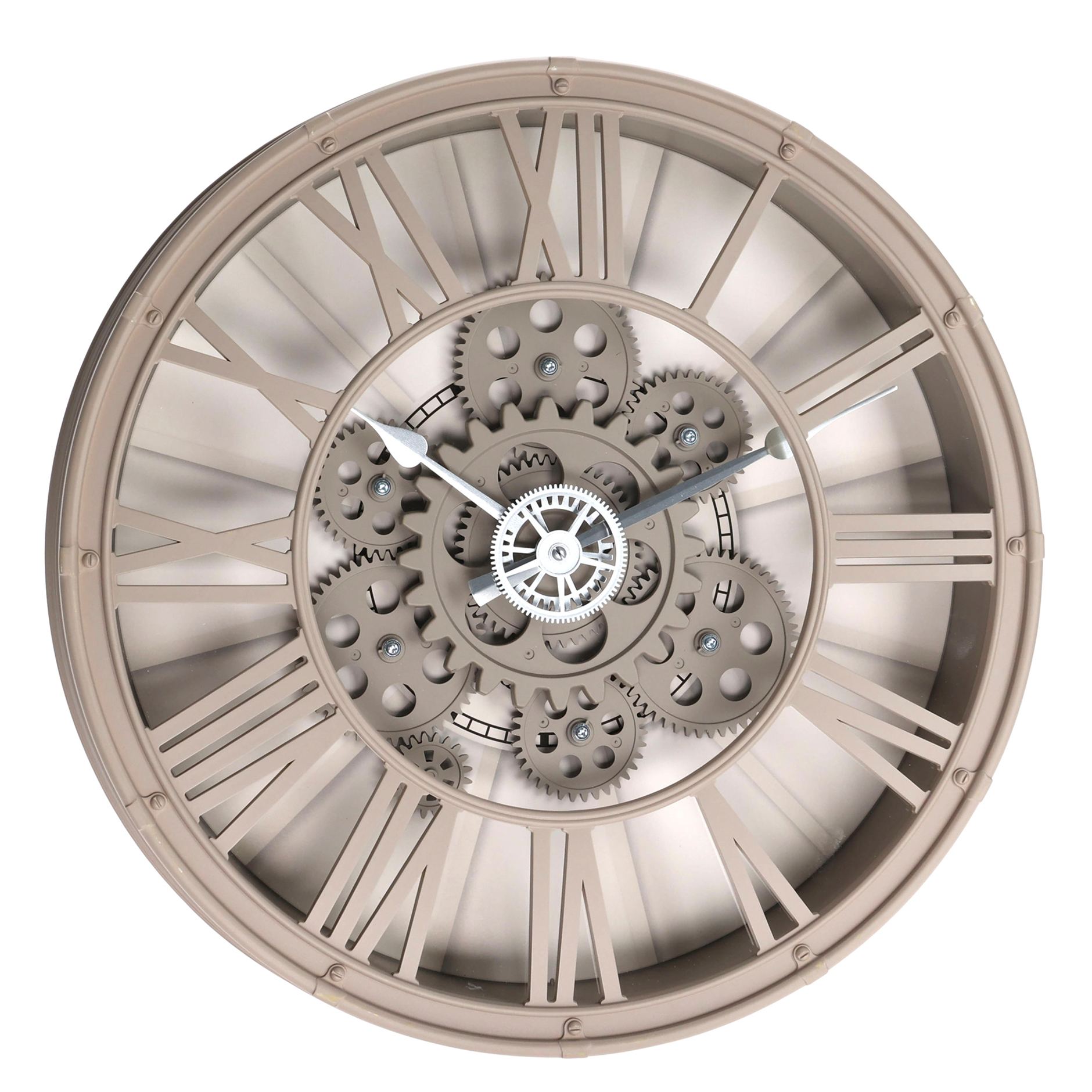 Wanduhr - greige - silber - ø 45 cm
