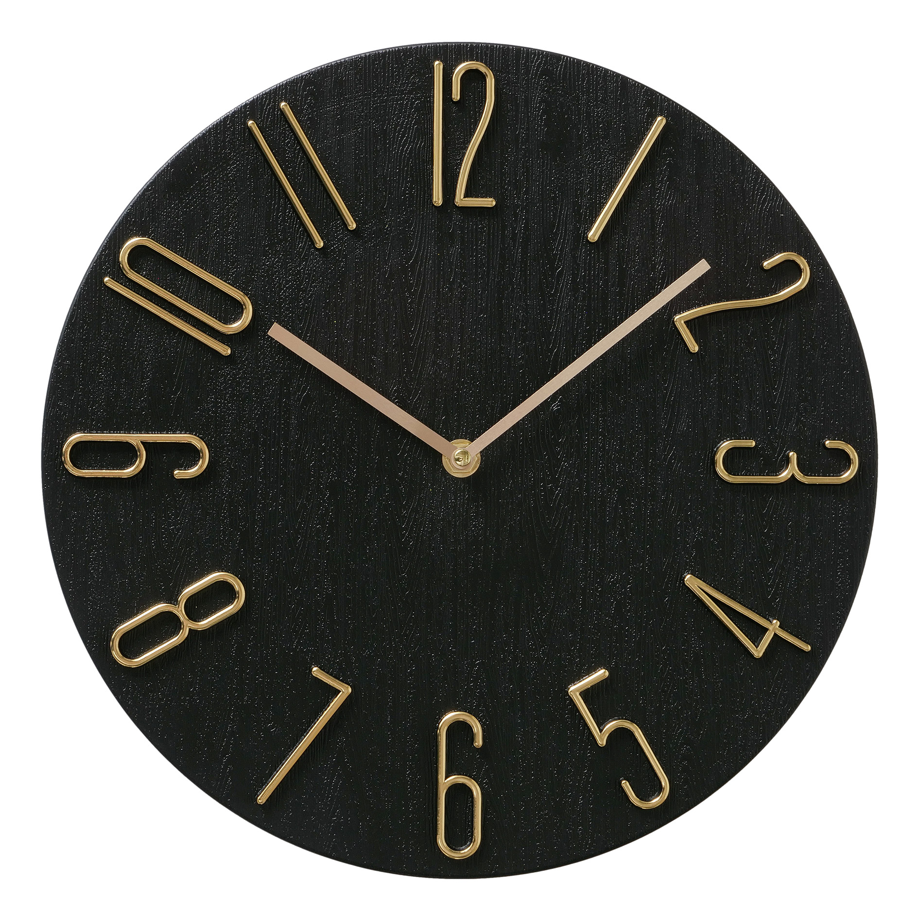 Wanduhr - schwarz-gold - Ø 30 cm